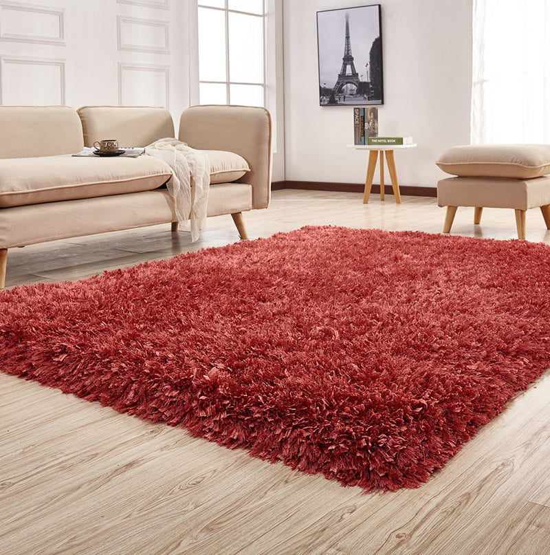 "Coral " Hand Tufted Shag Area Rug--1