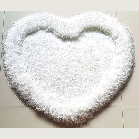 Heart Shape Hand Tufted 4-inch Thick Shag Area Rug (28-in x 32-in)--1