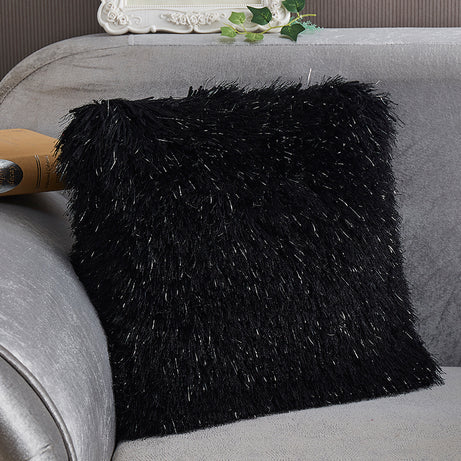 "Decorative" Shaggy Pillow with Lurex (18-in x 18-in)--1