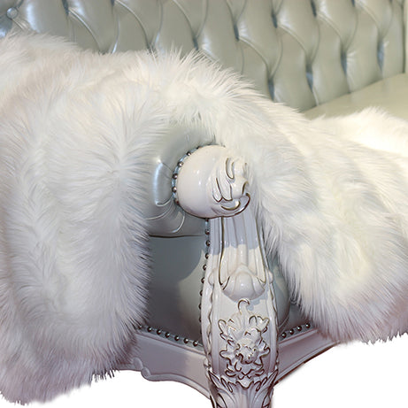 "Luxury Decorative" Faux Fur Throw in White (50-inch x 60-inch)--1