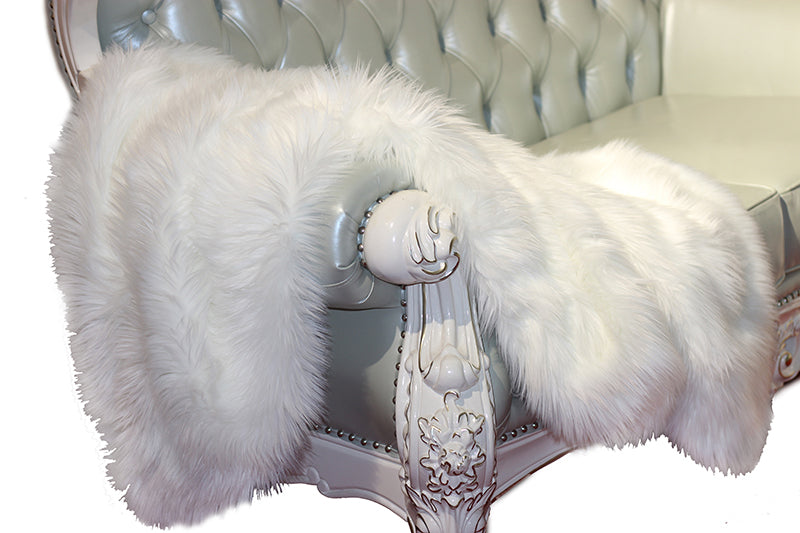 "Luxury Decorative" Faux Fur Throw in White (50-inch x 60-inch)--1