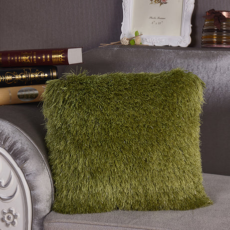 "Decorative" Shaggy Pillow with Lurex (18-in x 18-in)--1