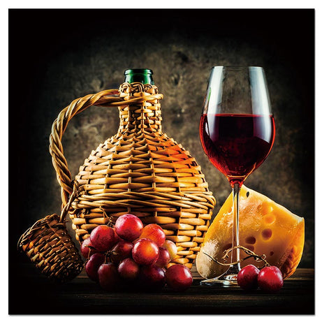 Oppidan Home"Wine and Cheese Pairing" Acrylic Wall Art (40"H x 40"W)--1