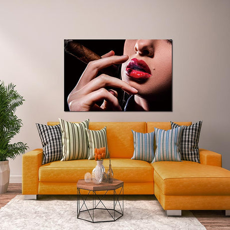 Oppidan Home "Red Lip Cigar" Acrylic Wall Art (32"H x 48"W)--2