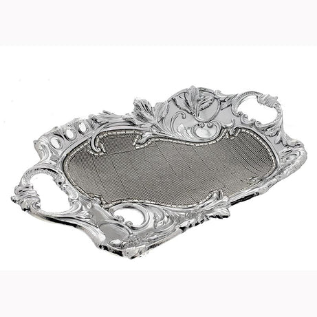 Ambrose Chrome Plated Crystal Embellished Ceramic Plate--1