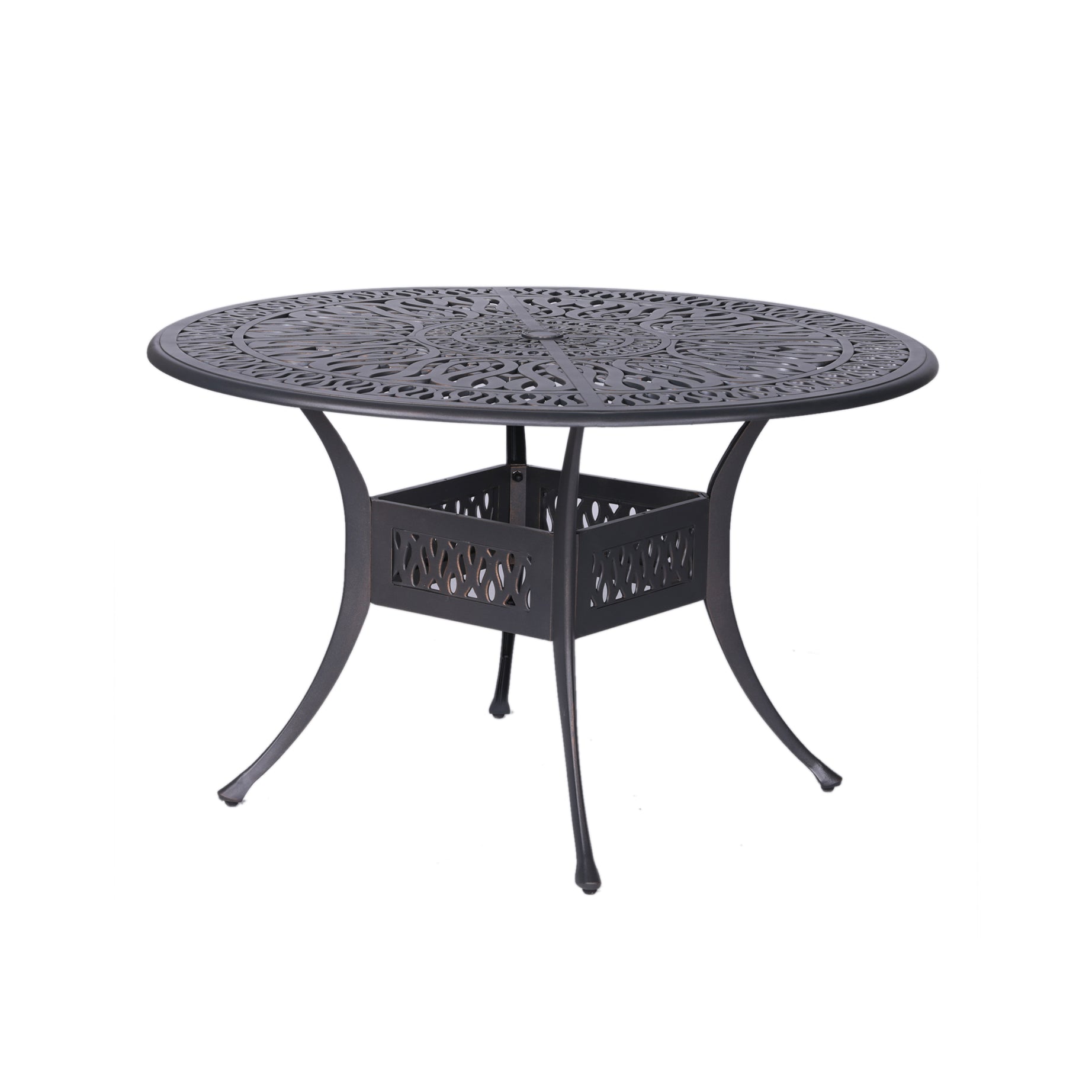 Outdoor Patio Aluminum 48" Round Dining Table, Dessert Night--1