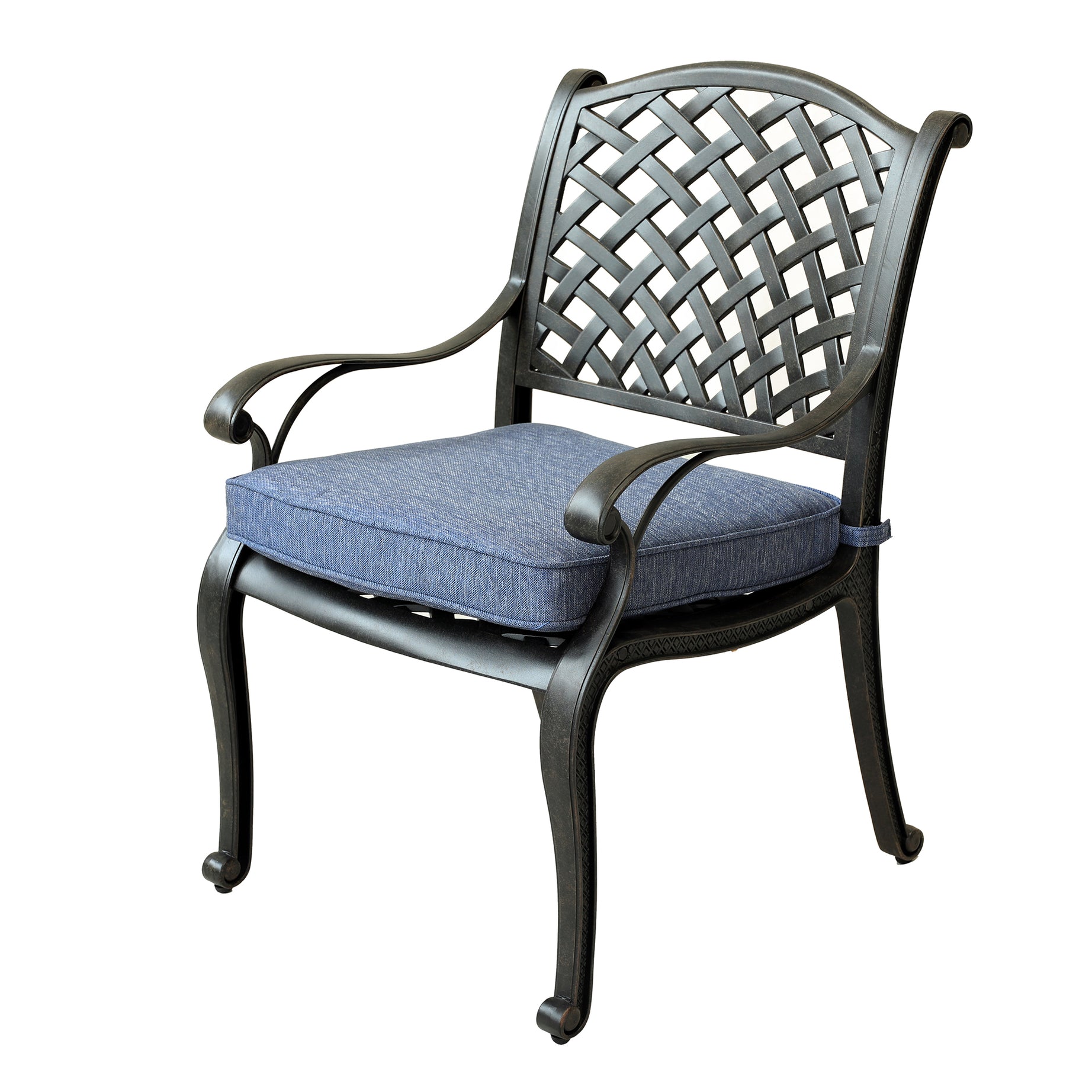 Sparta Modern Dining Arm Chair, Navy Blue--1