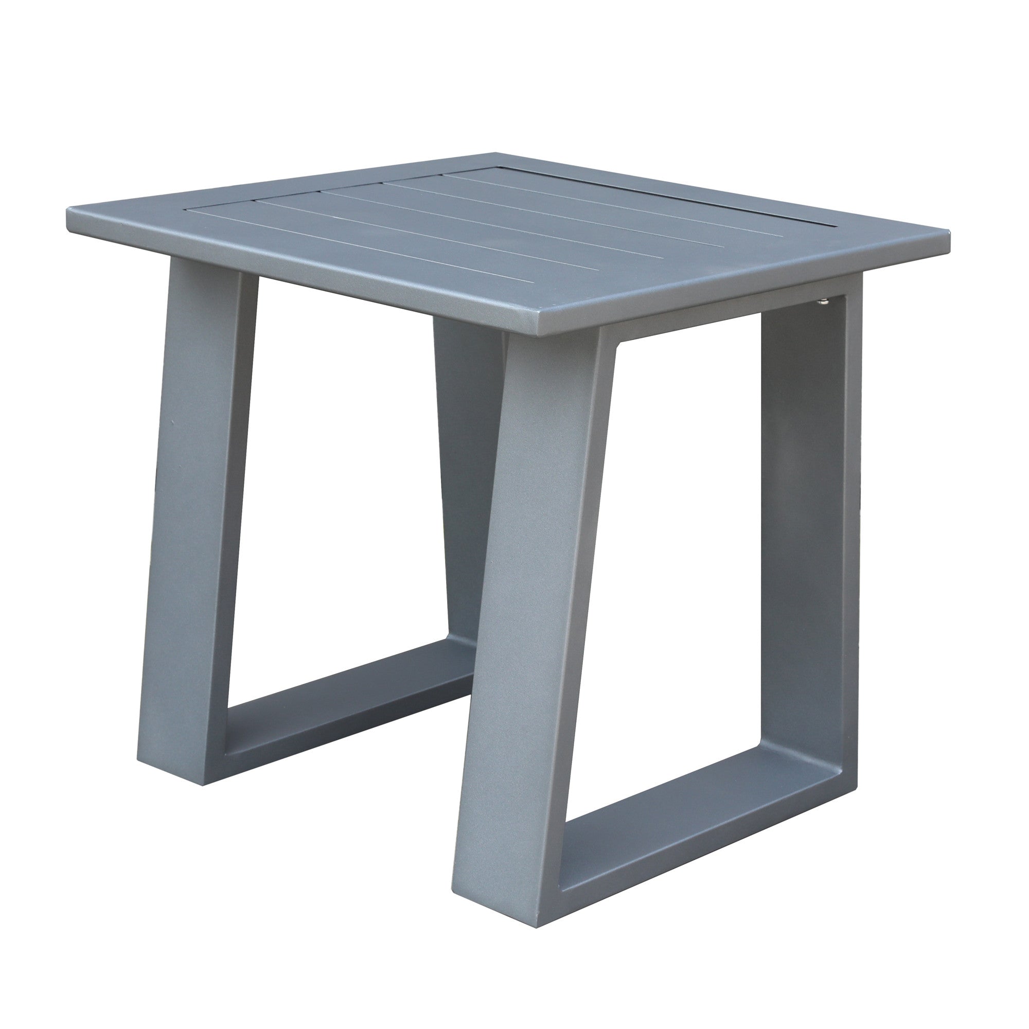 Outdoor Indoor Aluminum Square End Table/Side Table, Powdered Pewter--1