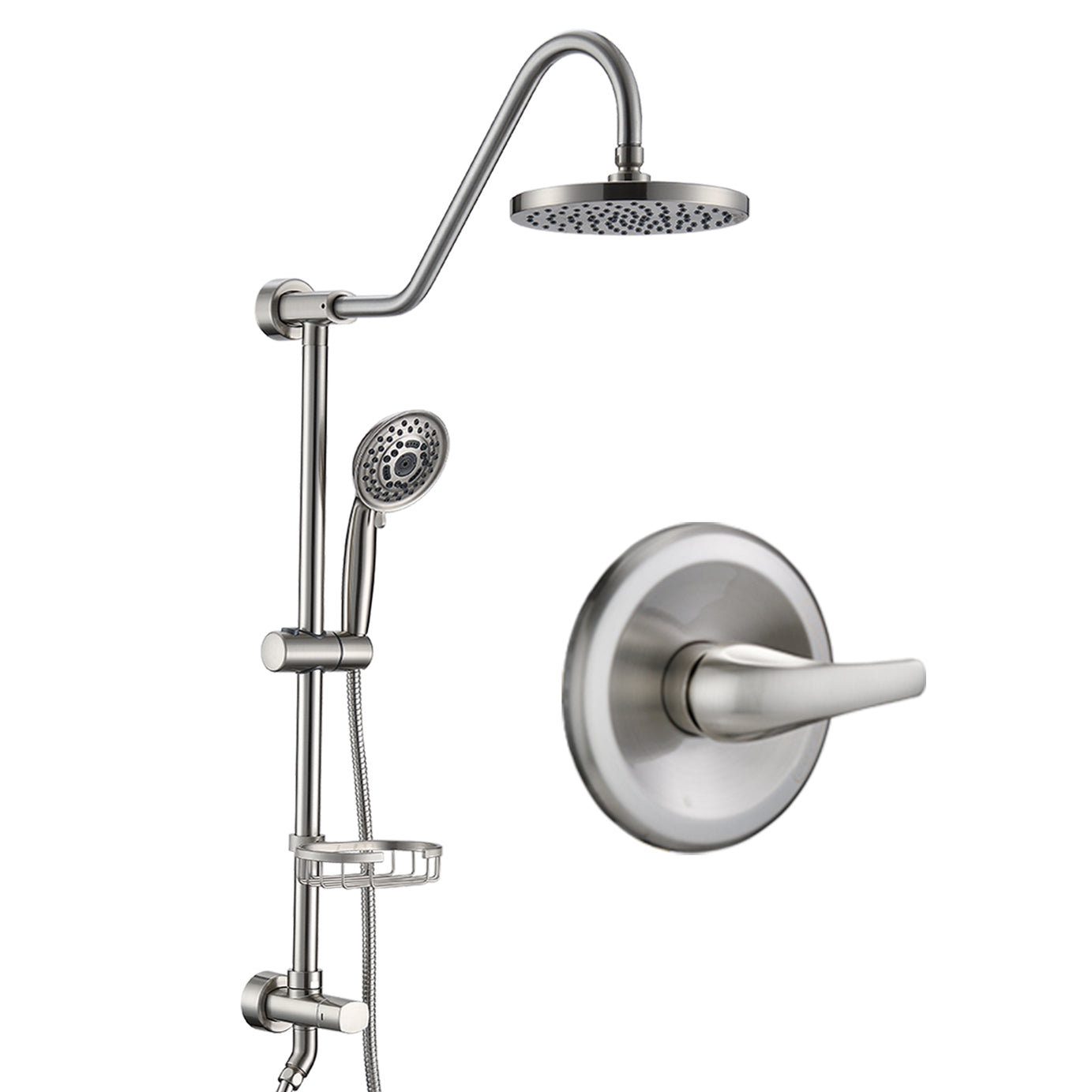 Shower Head with Handheld Shower System with 8" Rain Shower Head (Rough-in Valve Included)--1