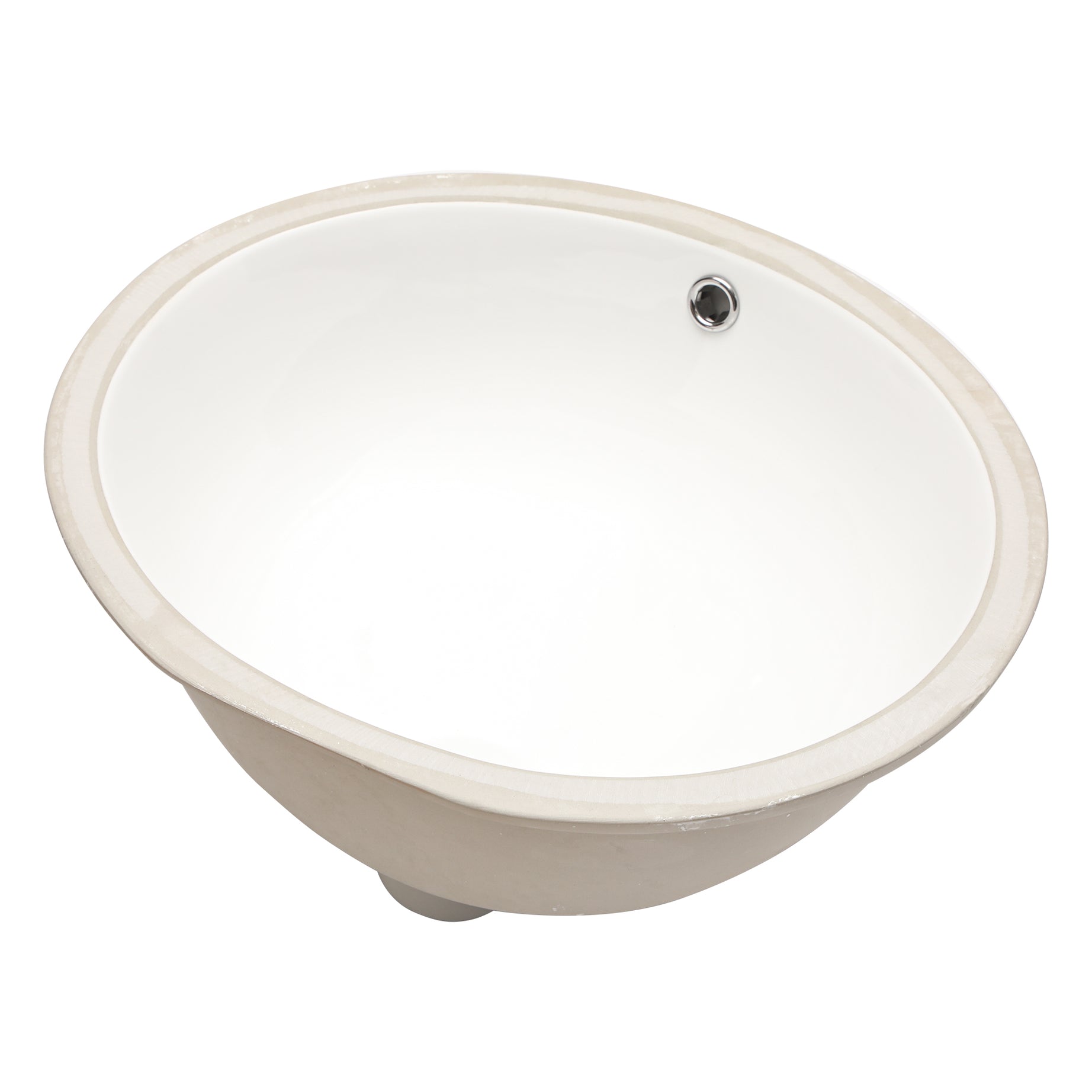 19"x16" Oval Shape Undermount Bathroom Sink Modern Pure White Porcelain Ceramic Lavatory Vanity Sink Basin with Overflow--1