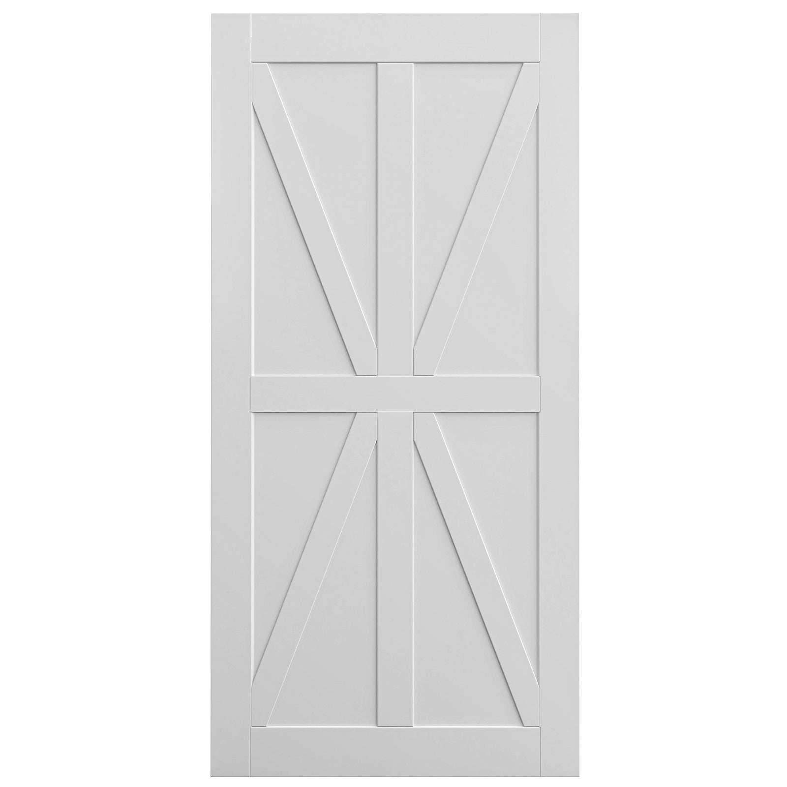 CRAZY ELF 36" x 80" Star Style Real Primed Door Slab, DIY Panel Door, Modern Interior Barn Door, Moisture-proof, Anti-deformation, Pre-Drilled Ready to Assemble, Suitable for Pre-hung and Barn Door--1