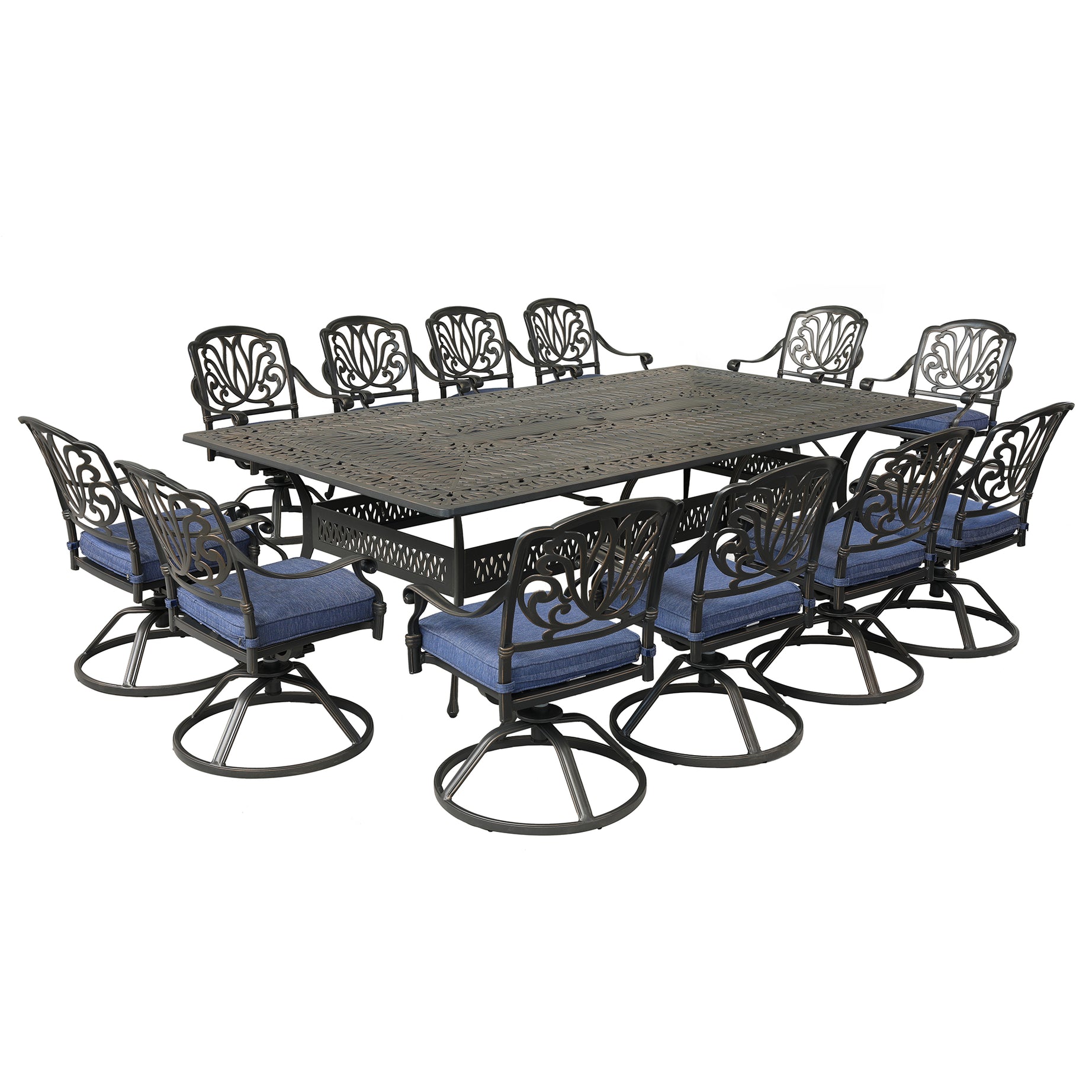 Rectangular 12 - Person 108.07" Long Dining Set with Cushions--2