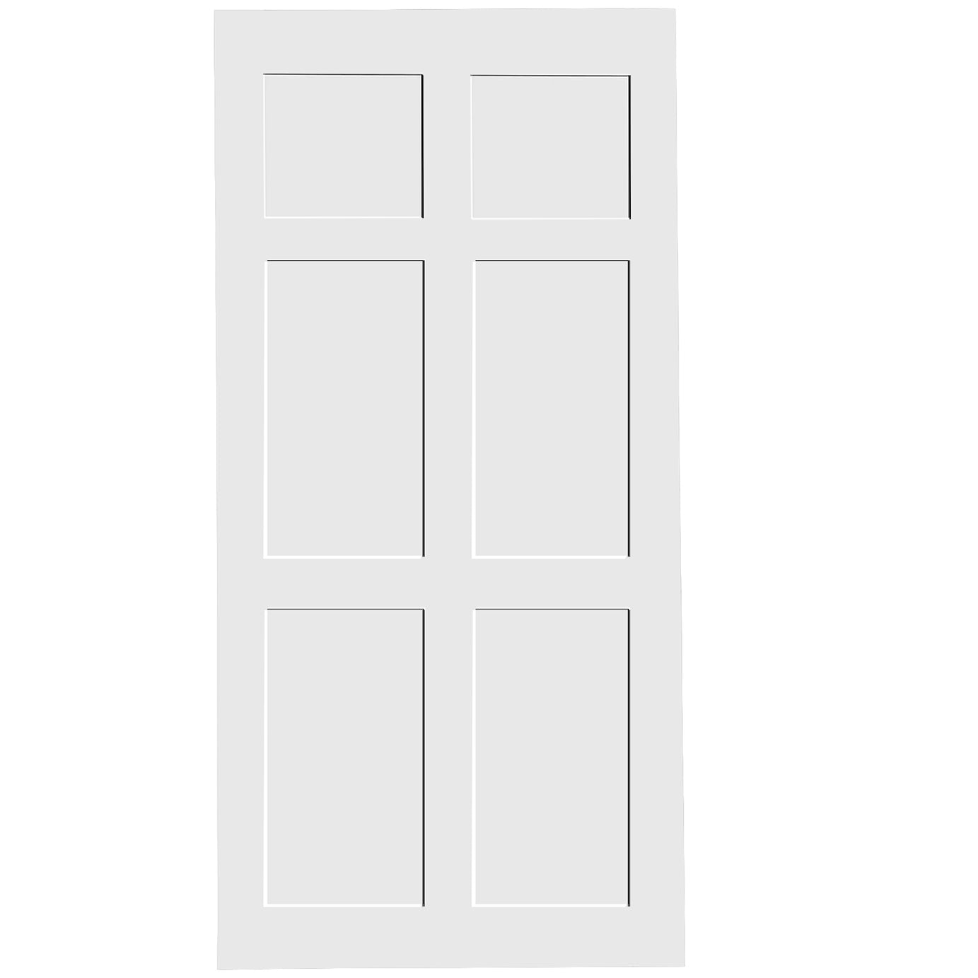 CRAZY ELF 28" x 84" Six Panel Real Primed Door Slab, DIY Panel Door, Modern Interior Barn Door, Water-proof, Anti-deformation, Pre-Drilled Ready to Assemble, Suitable for Pre-hung Door and Barn Door--1