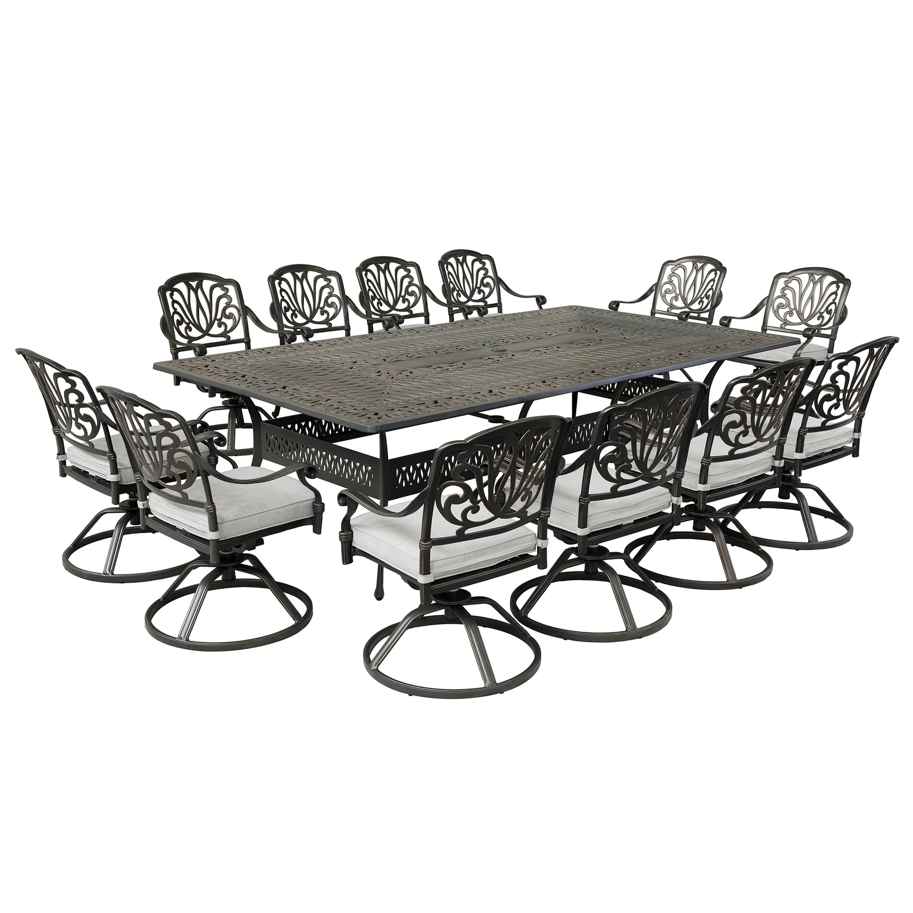 Rectangular 12 - Person 108.07" Long Dining Set with Cushions--2