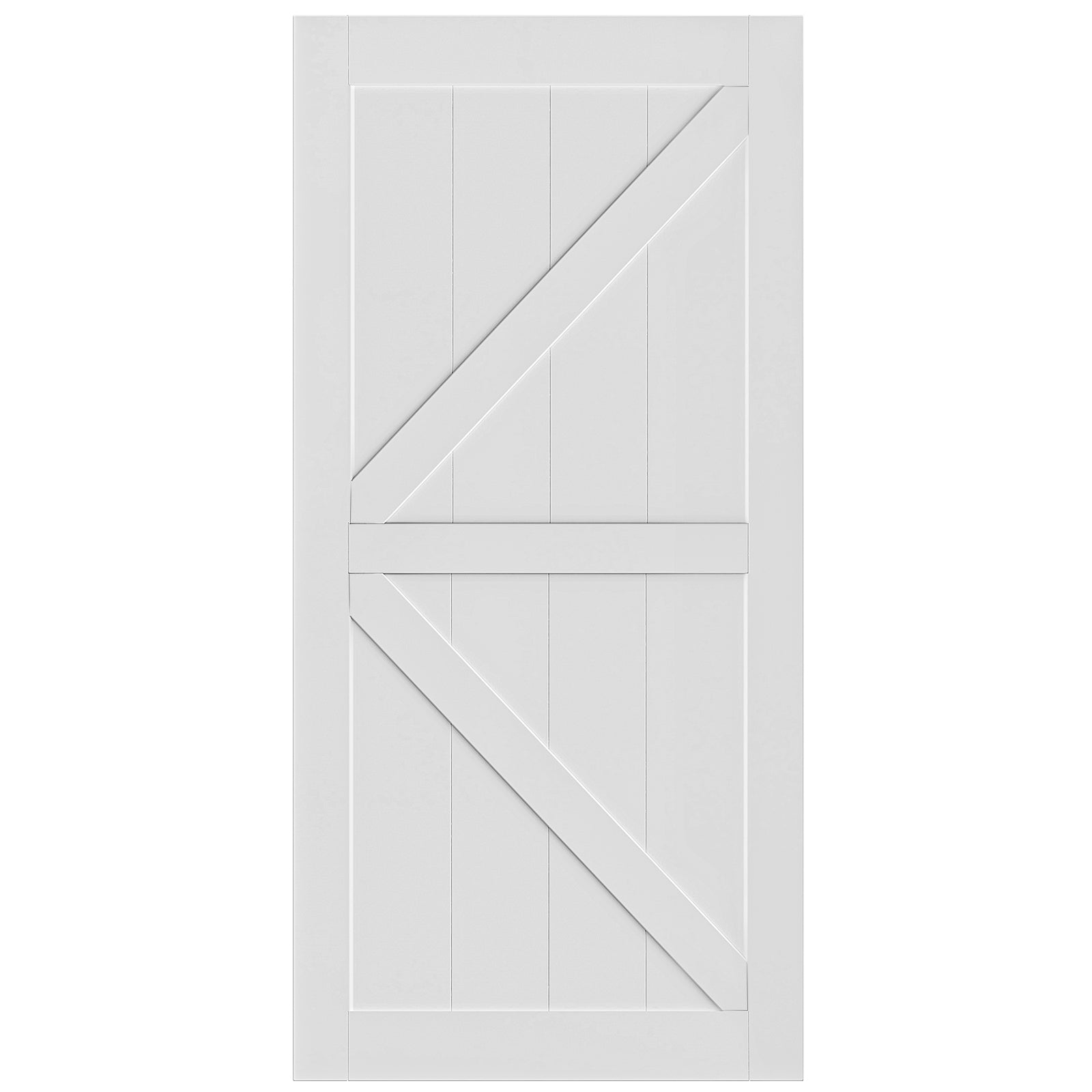 CRAZY ELF 36" x 84" "K" Style Real Primed Door Slab, DIY Panel Door, Modern Interior Barn Door, Moisture-proof, Anti-deformation, Pre-Drilled Ready to Assemble, Suitable for Pre-hung and Barn Door--1