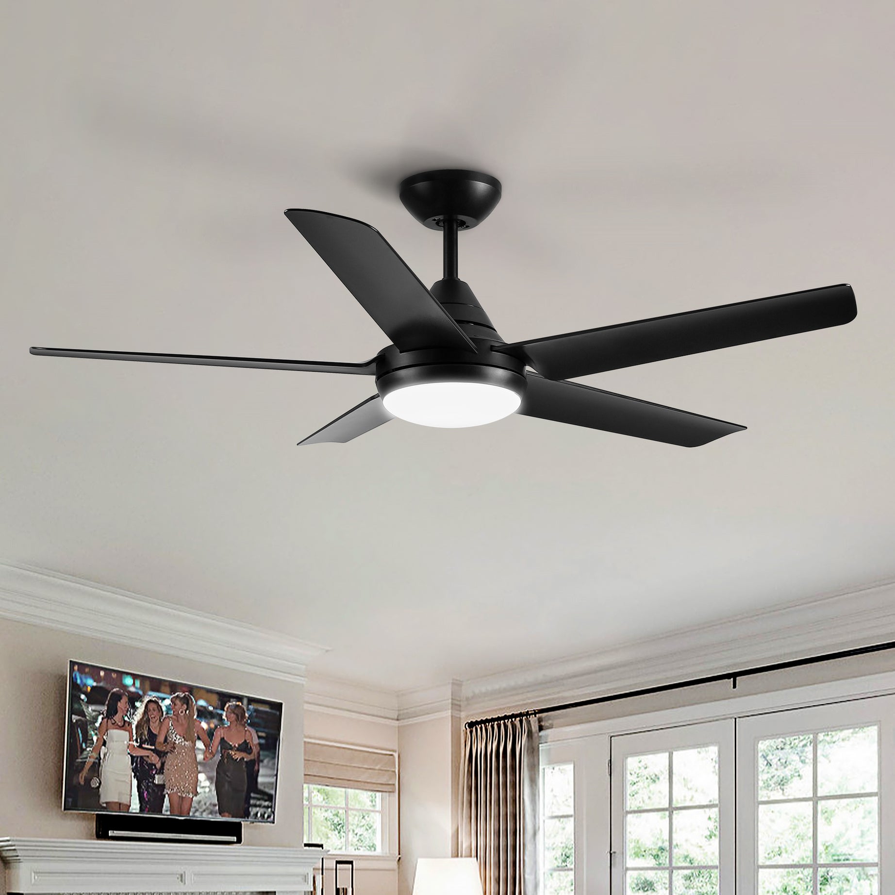 48" YUHAO Modern Contemporary  LED Ceiling Fan with Remote Control--1