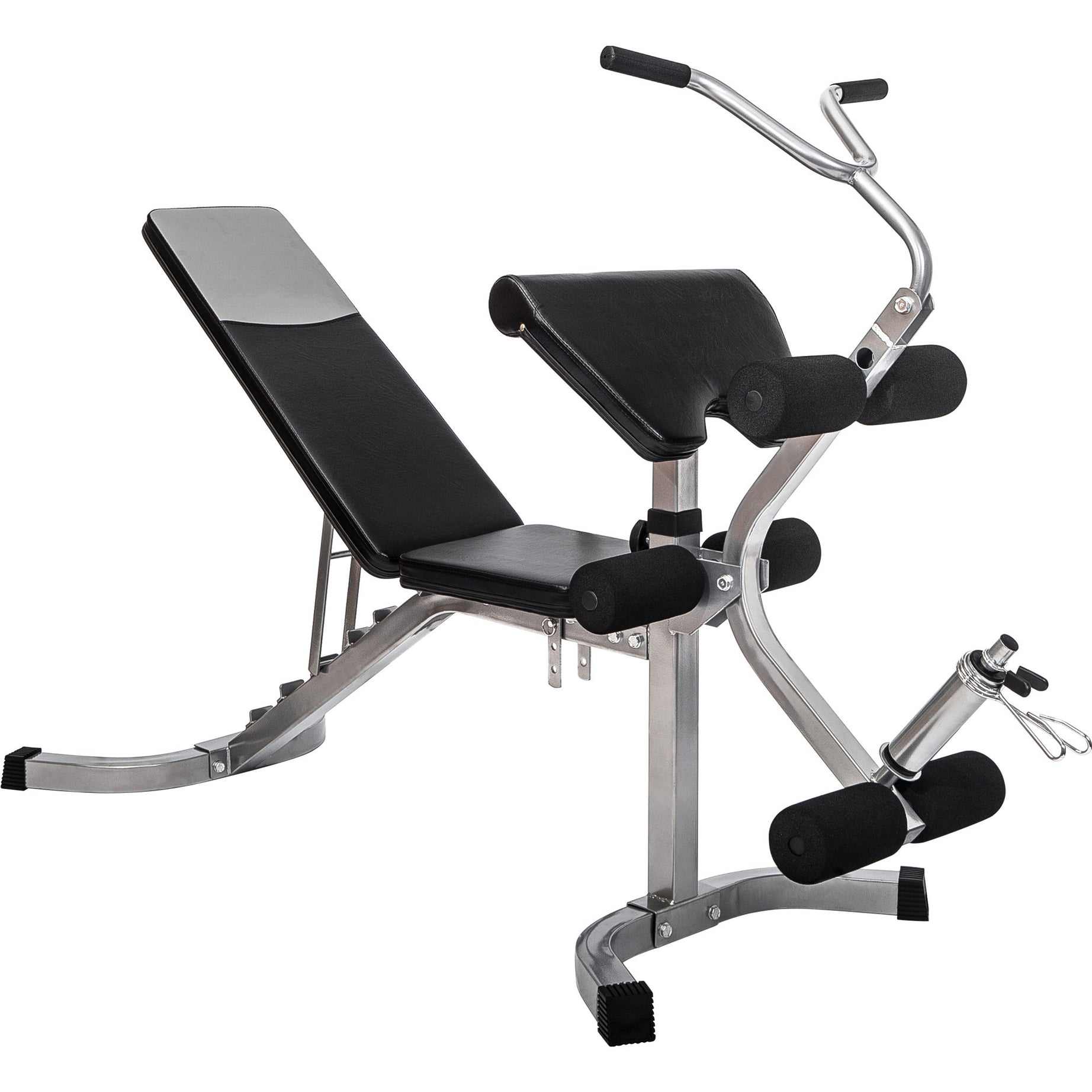 6+3 Positions Adjustable Weight Bench with Leg Extension - Olympic Utility Benches with Preacher Curl--1