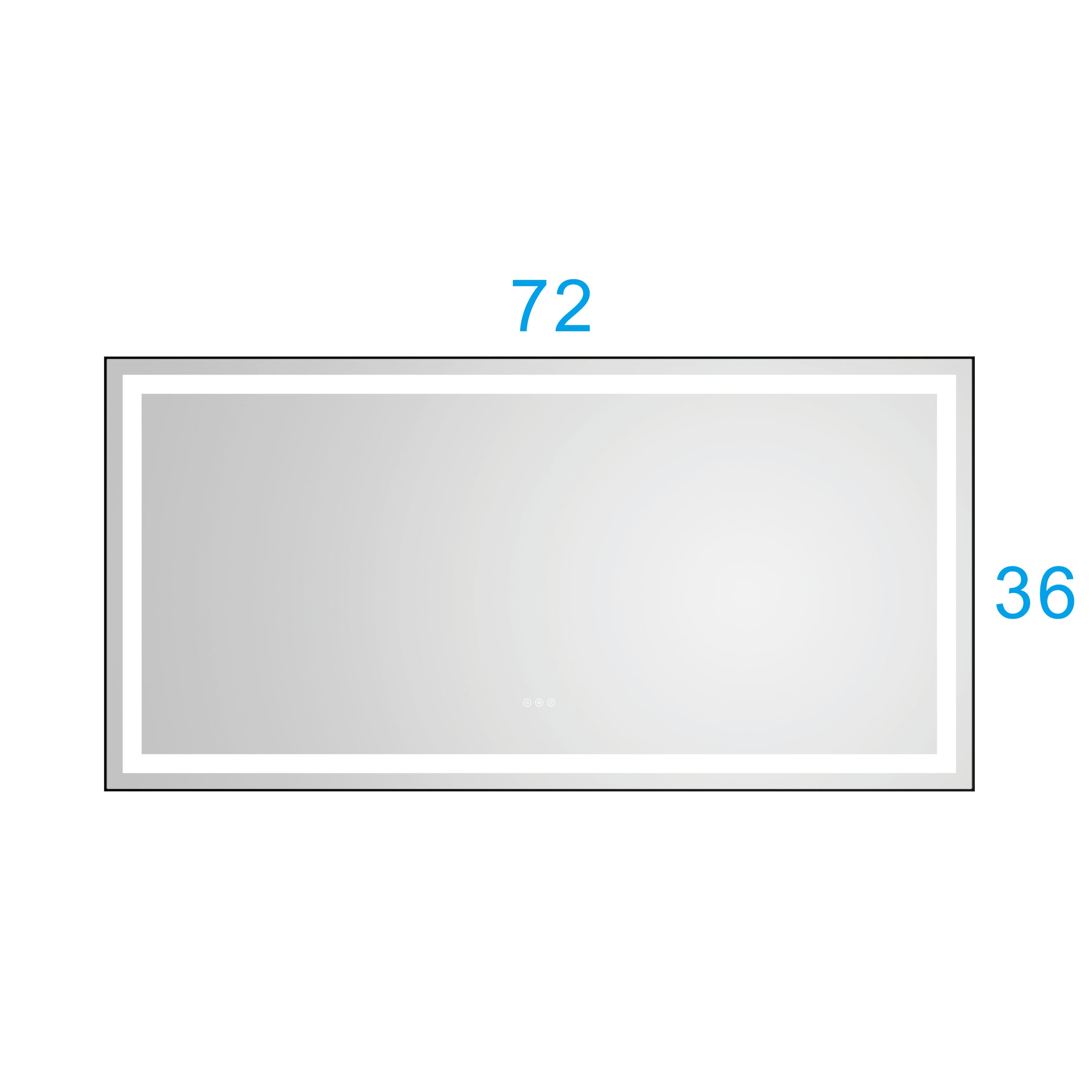 72 in. W x 36 in. H Black Framed LED Single Bathroom Vanity Mirror in Polished Crystal  Bathroom Vanity LED Mirror with 3 Color Lights Mirror for Bathroom Wall  Smart Lighted Vanity Mirror--2