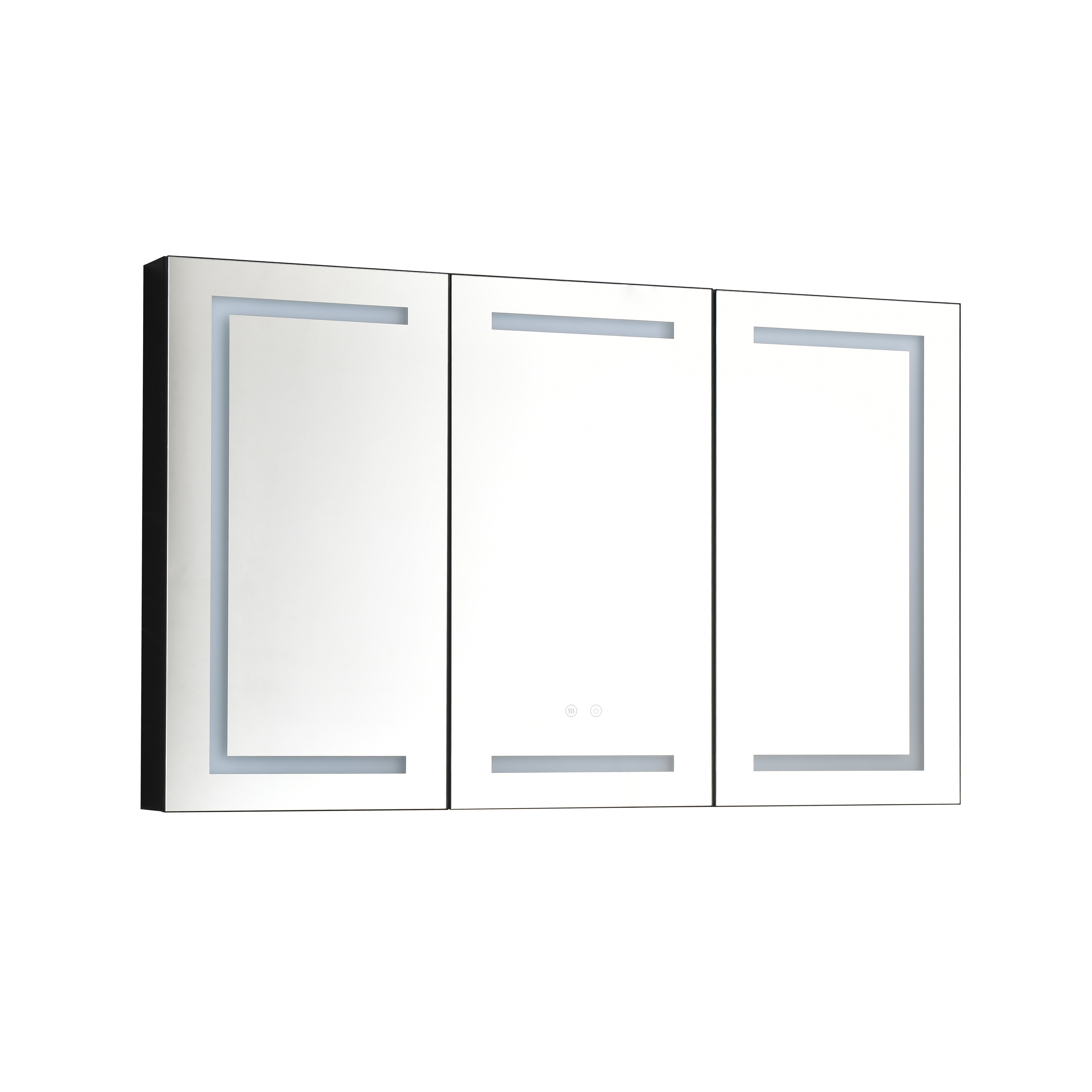 LED Mirror Medicine Cabinet with Lights, Dimmer, Defogger, Clock, Temp Display--1