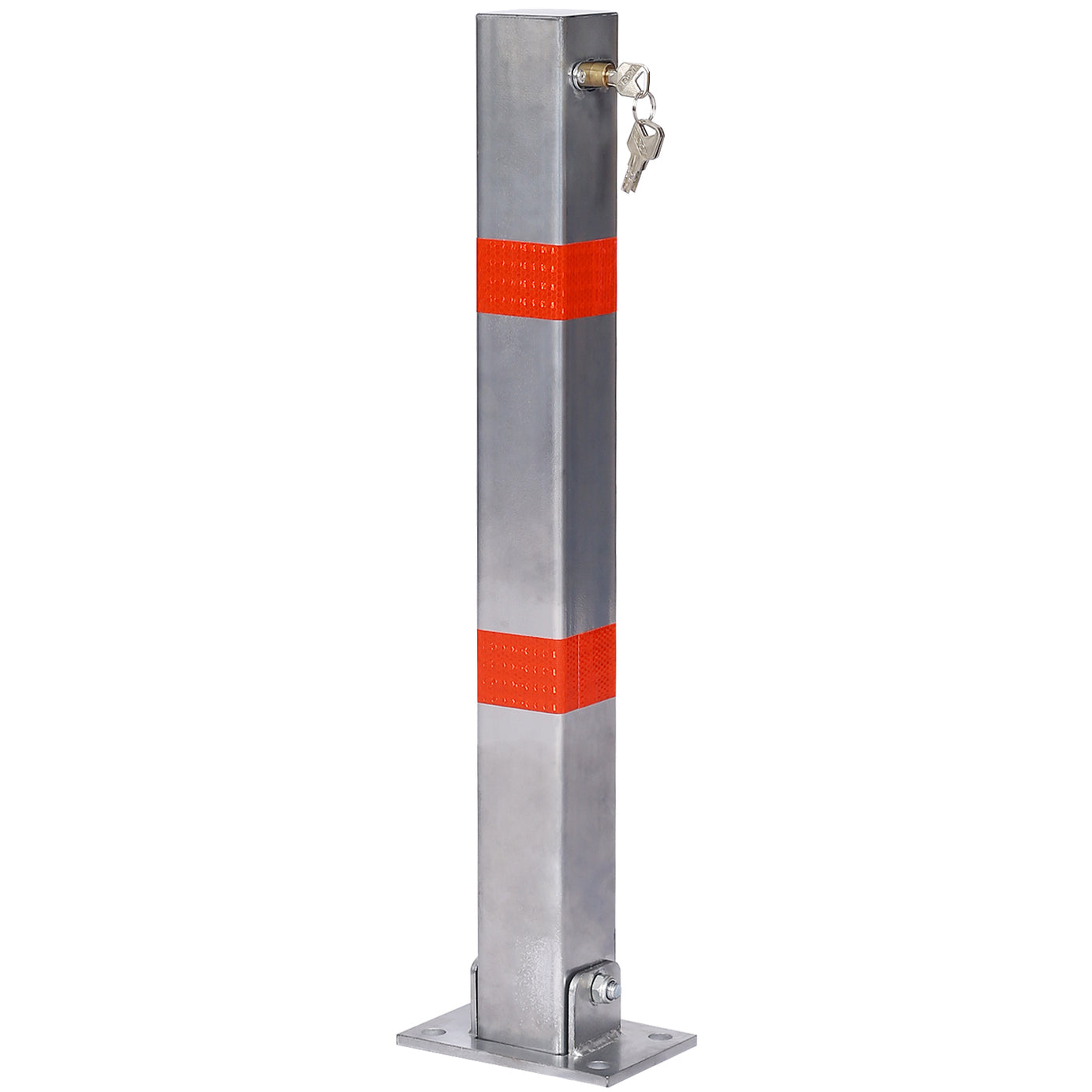 Parking bollard,pole barrier with lock ,car parking protection posts,home garage street decor ,parking barrier Square gray--1