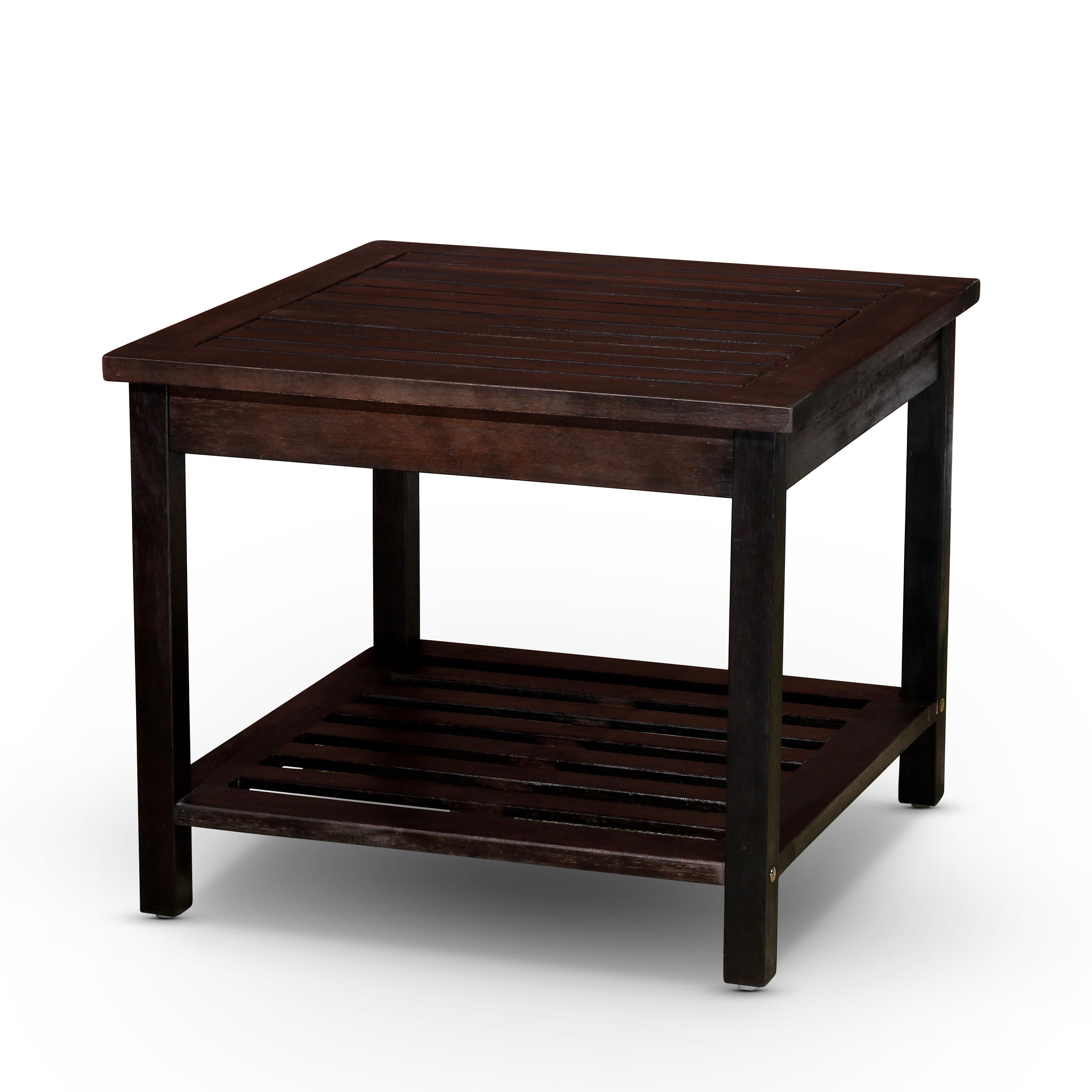 Longs Peak Eucalyptus 2-Shelf Side Table, Espresso--1