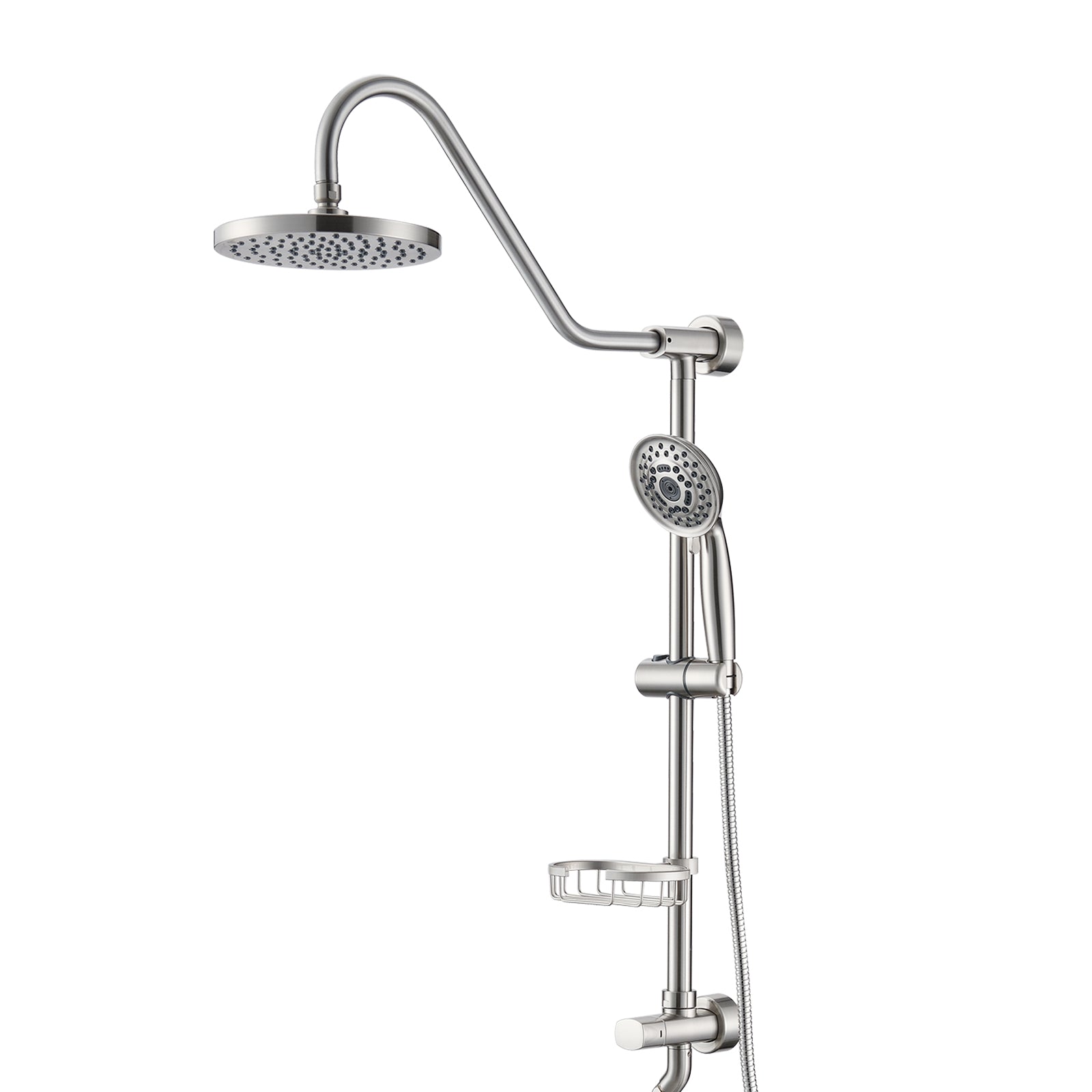 Shower Head with Handheld Shower System with 8" Rain Shower Head--1