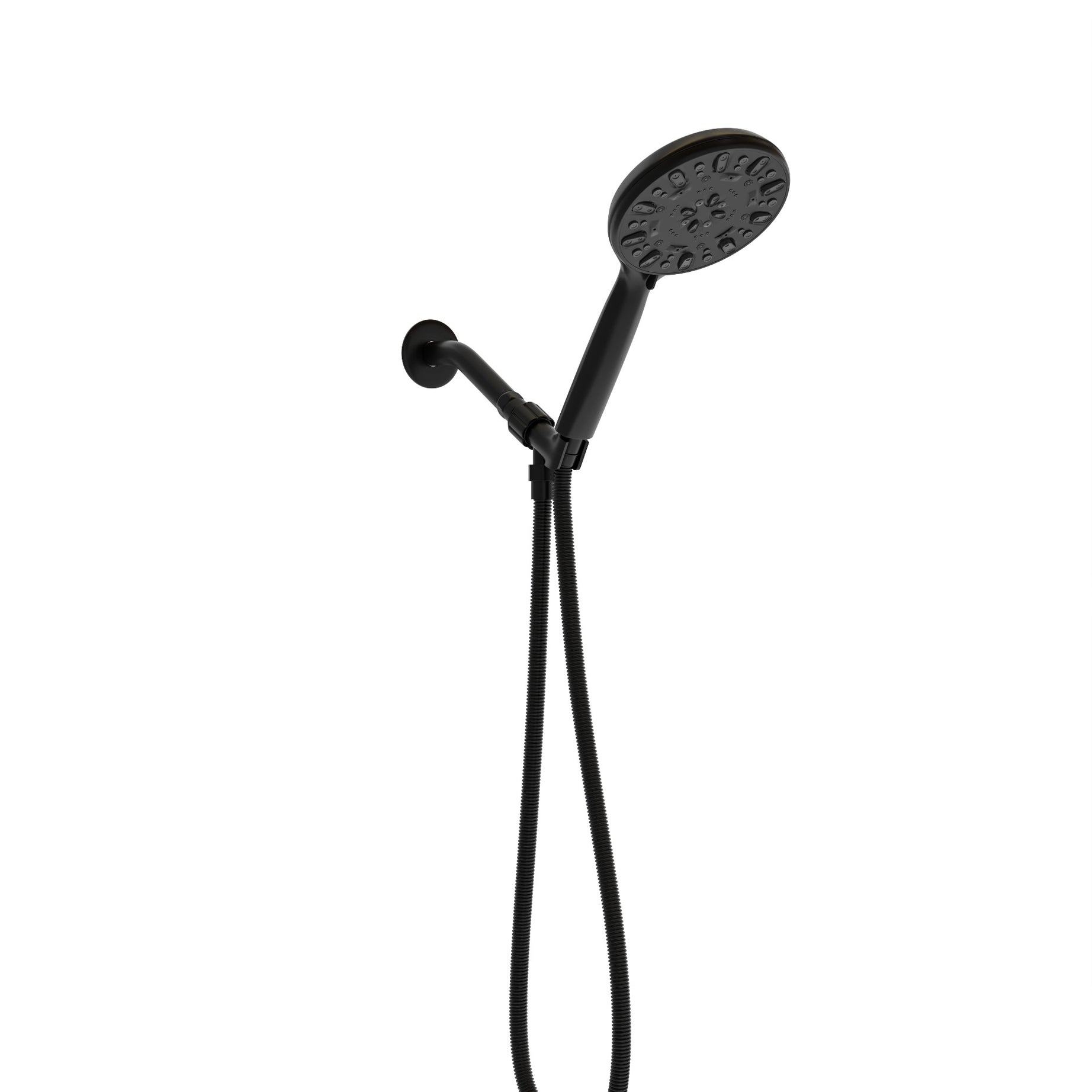 Multi Function Adjustable Hand Shower - 7-Function Hand Shower, Matte Black--1