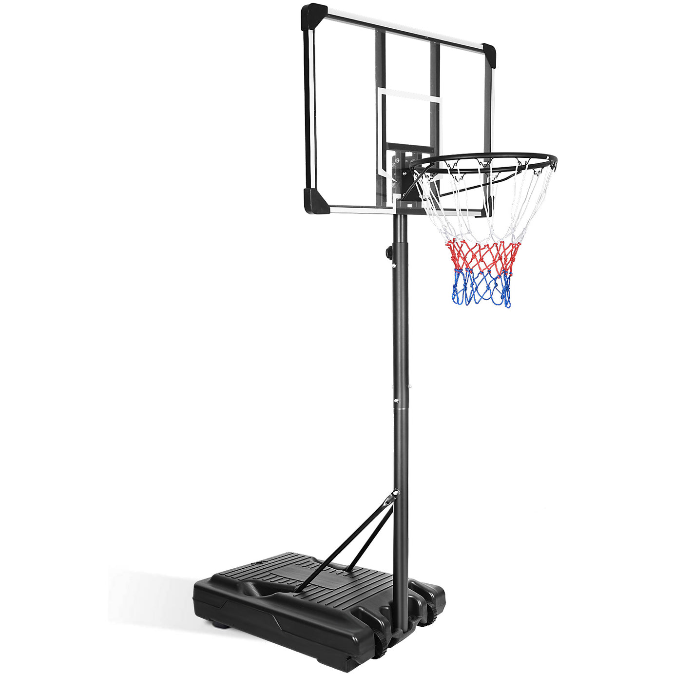 Portable Basketball Hoop & Goal Basketball Stand Height Adjustable 6.2-8.5ft with 35.4Inch Transparent Backboard & Wheels for Youth Teenagers Outdoor Indoor Basketball Goal Game Play--1