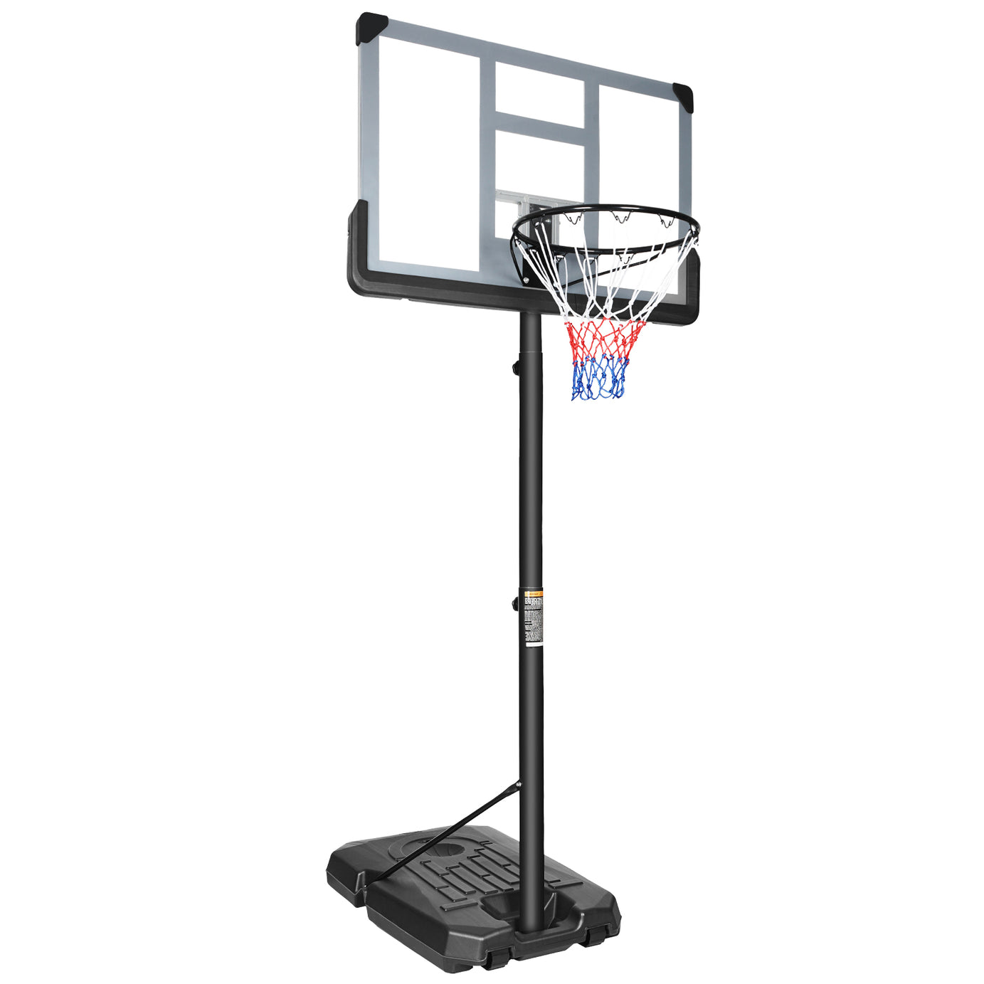 Portable Basketball Hoop Backboard System Stand Height Adjustable 6.6ft - 10ft with 44 Inch Backboard and Wheels for Adults Teens Outdoor Indoor Basketball Goal Game Play Set--1