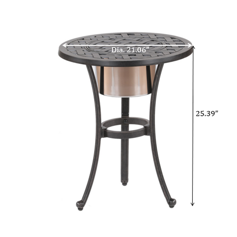 21" Round Aluminum Bistro Table--1