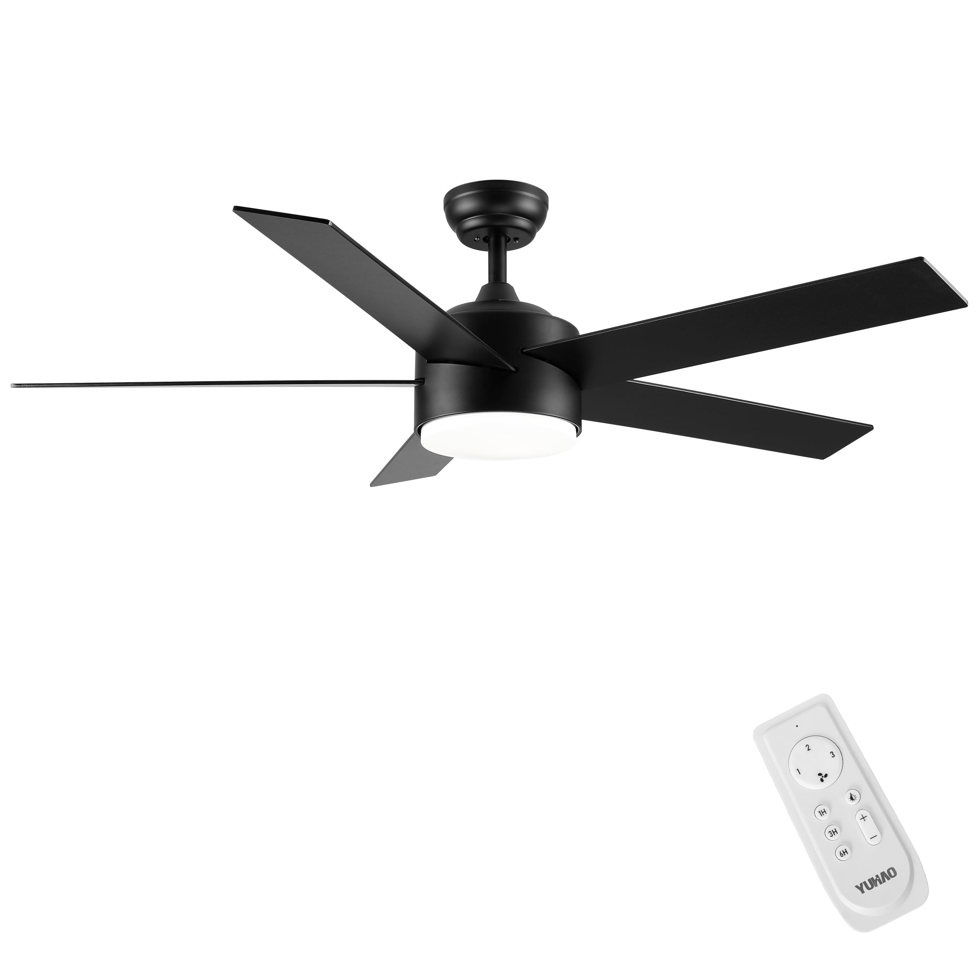 52 inch indoor 5 plywood black ceiling fan with light--1