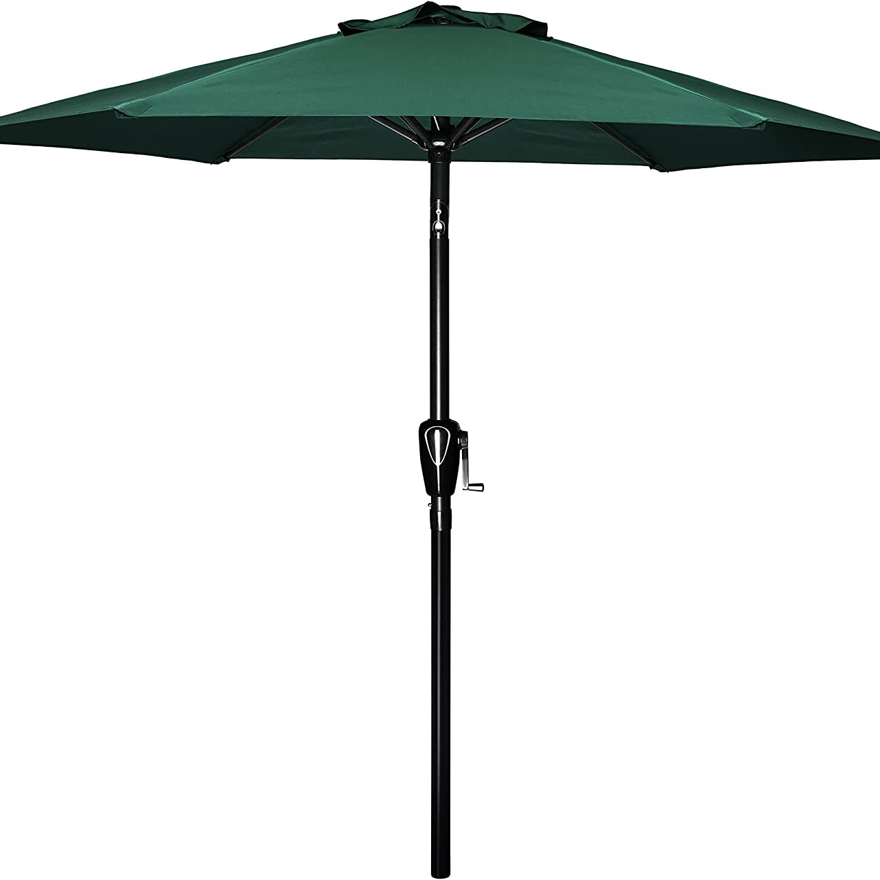 Simple Deluxe 7.5' Patio Outdoor Table Market Yard Umbrella with Push Button Tilt/Crank, 6 Sturdy Ribs for Garden, Deck, Backyard, Pool, 7.5ft, Green--1