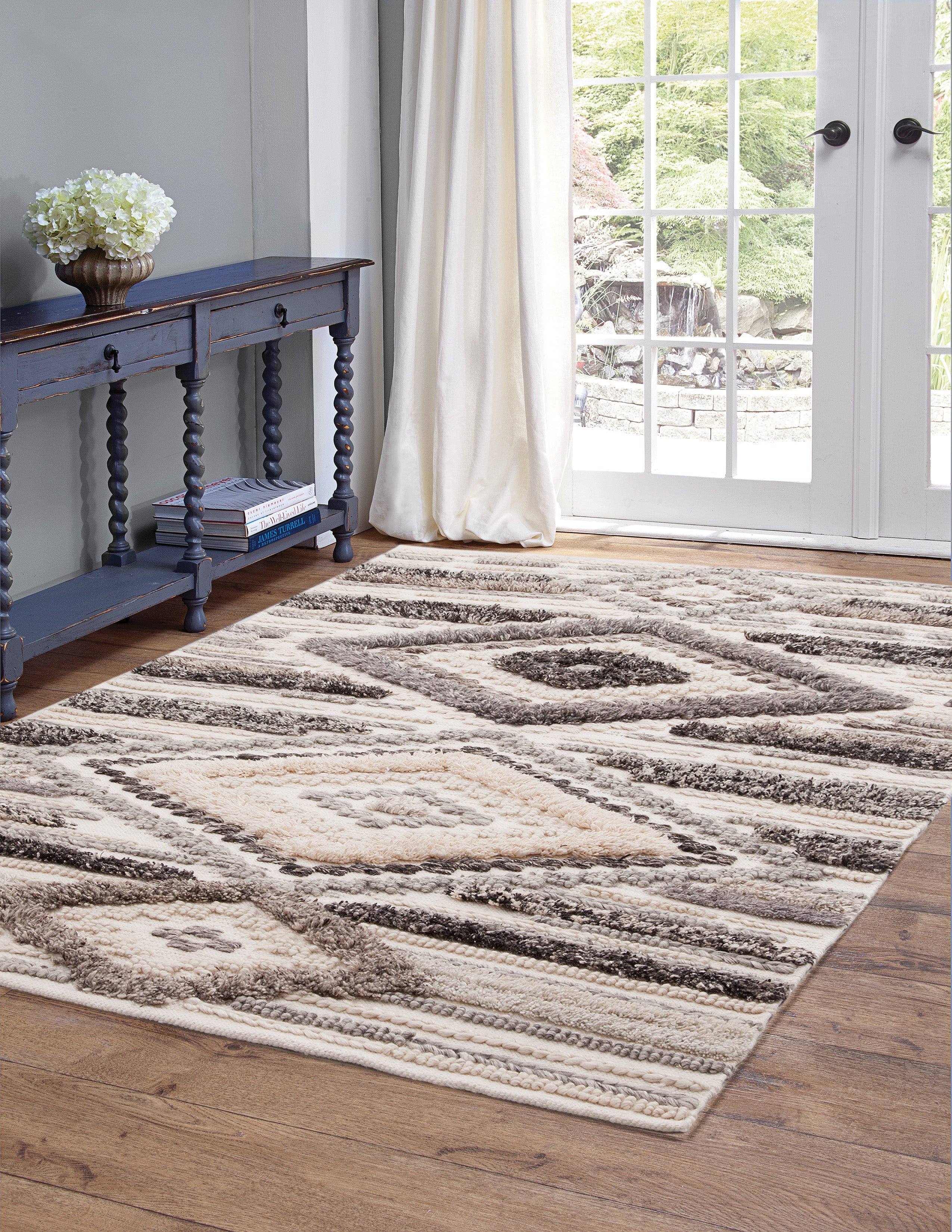 Myra Charcoal/ Grey/ Ivory Area Rug 8x10--1