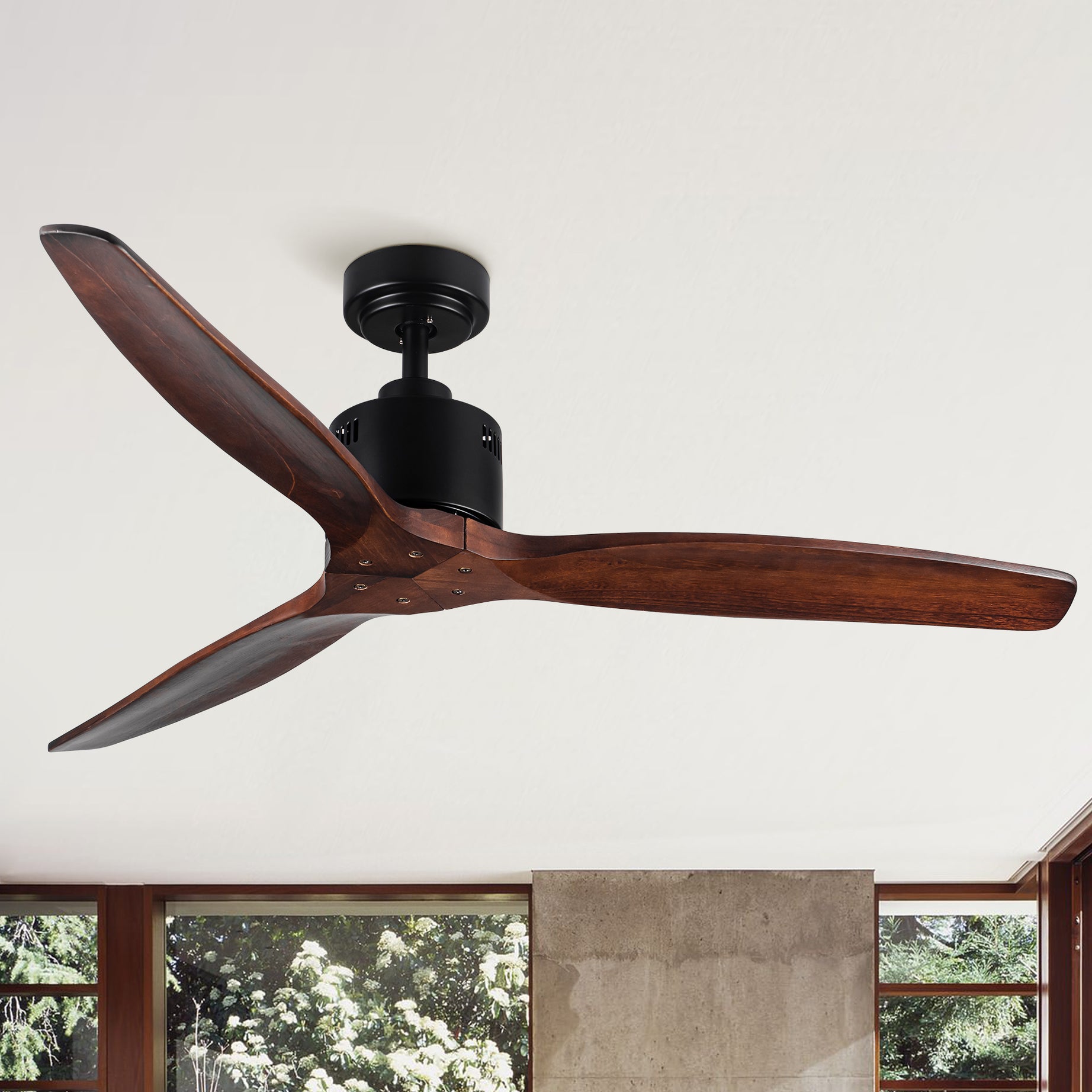 52 Antique Brown Ceiling Fan without Light with Remote Control--1