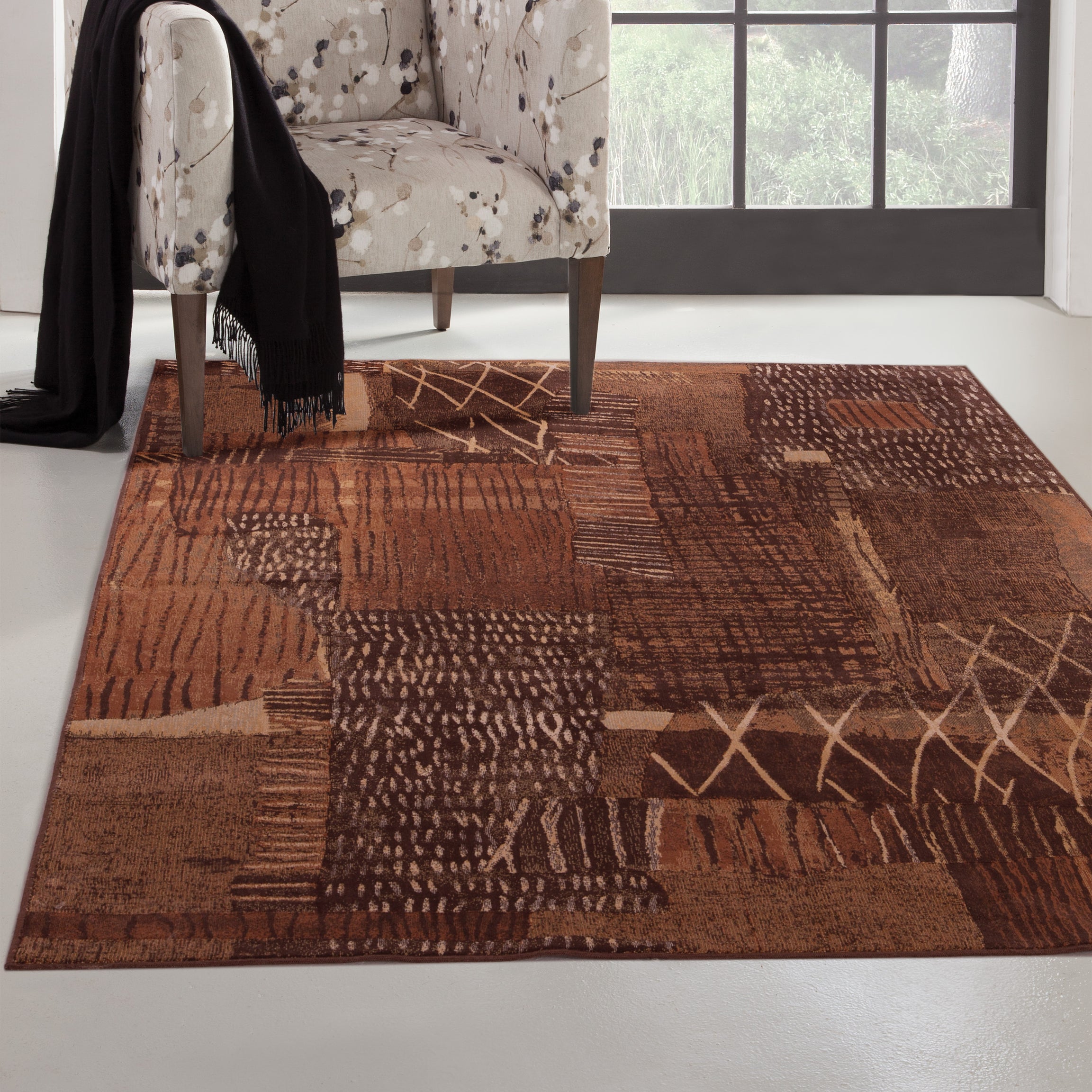 Natoma Rust/Brown/Golds Area Rug 8x10--1