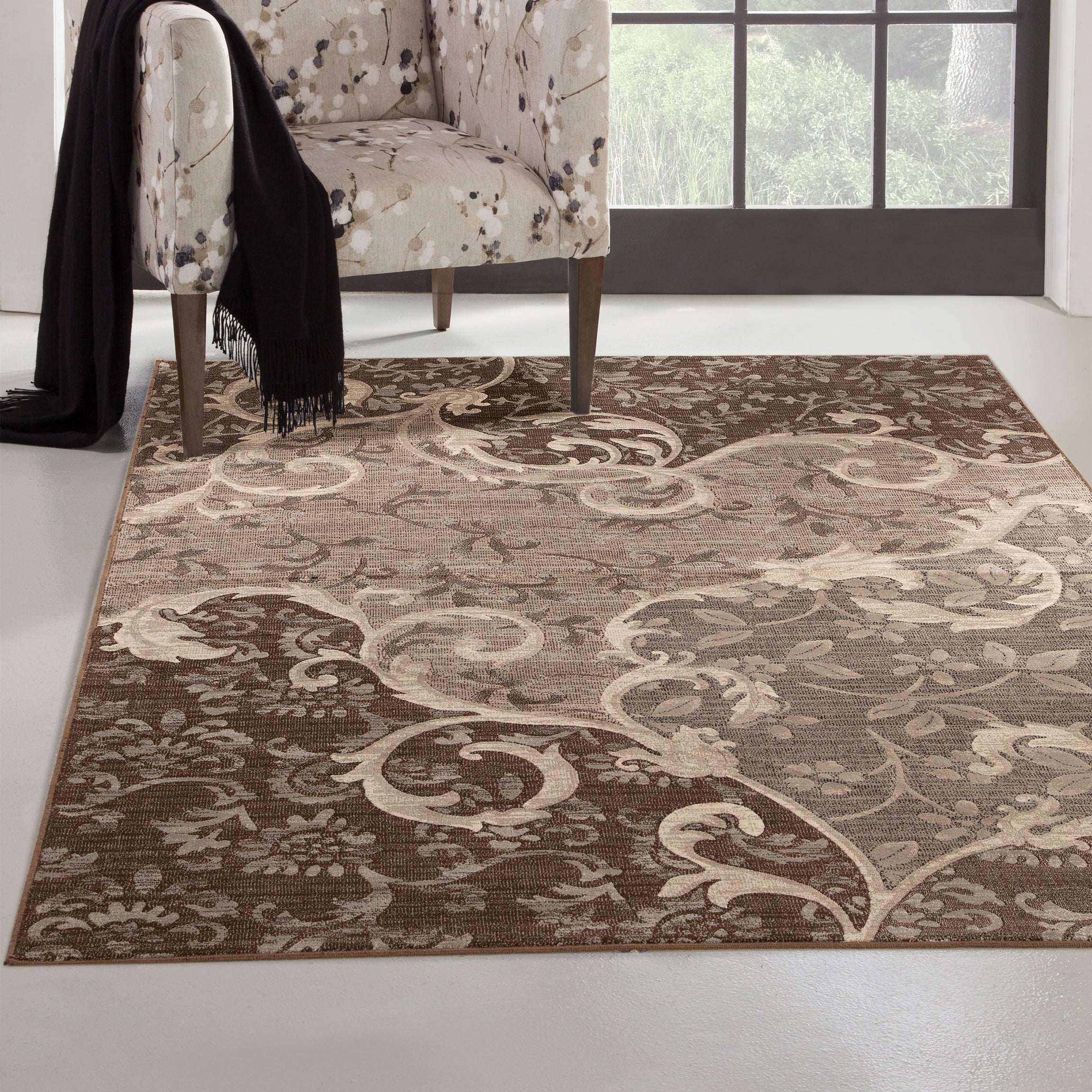 Chauncy Grey/Chocolate Area Rug 8x10--1