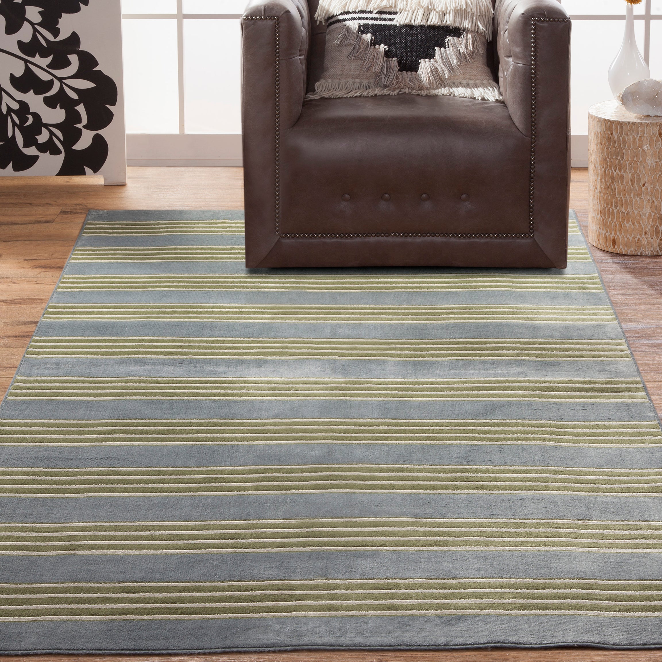 Tomkin Light Blue/Green/Ivory Area Rug 5x8--1