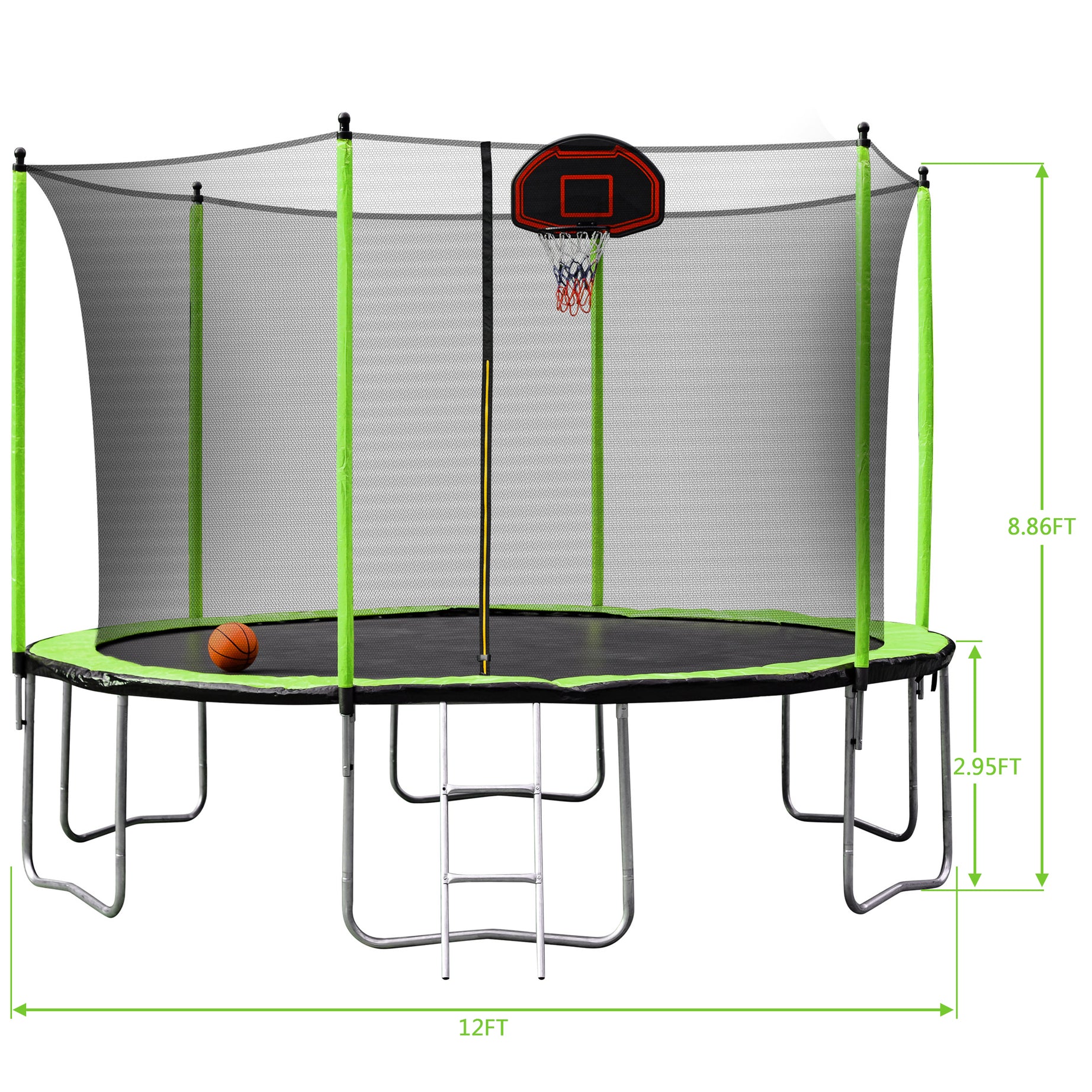 12ft green trampoline 2023--1