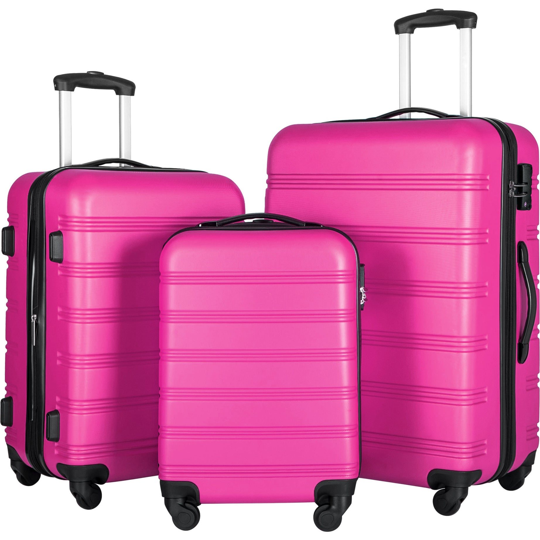 3 Piece Luggage Set Hardside Spinner Suitcase with TSA Lock 20" 24" 28" Available--1