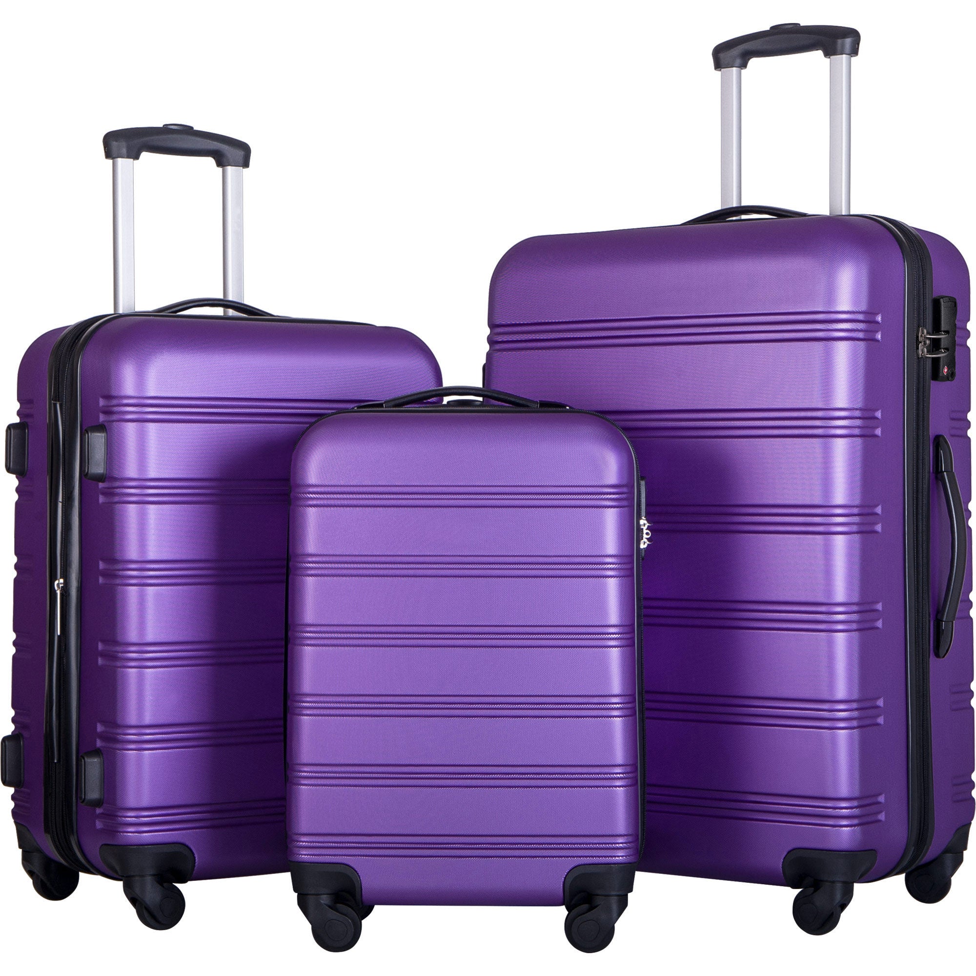 3 Piece Luggage Set Hardside Spinner Suitcase with TSA Lock 20" 24" 28" Available--1