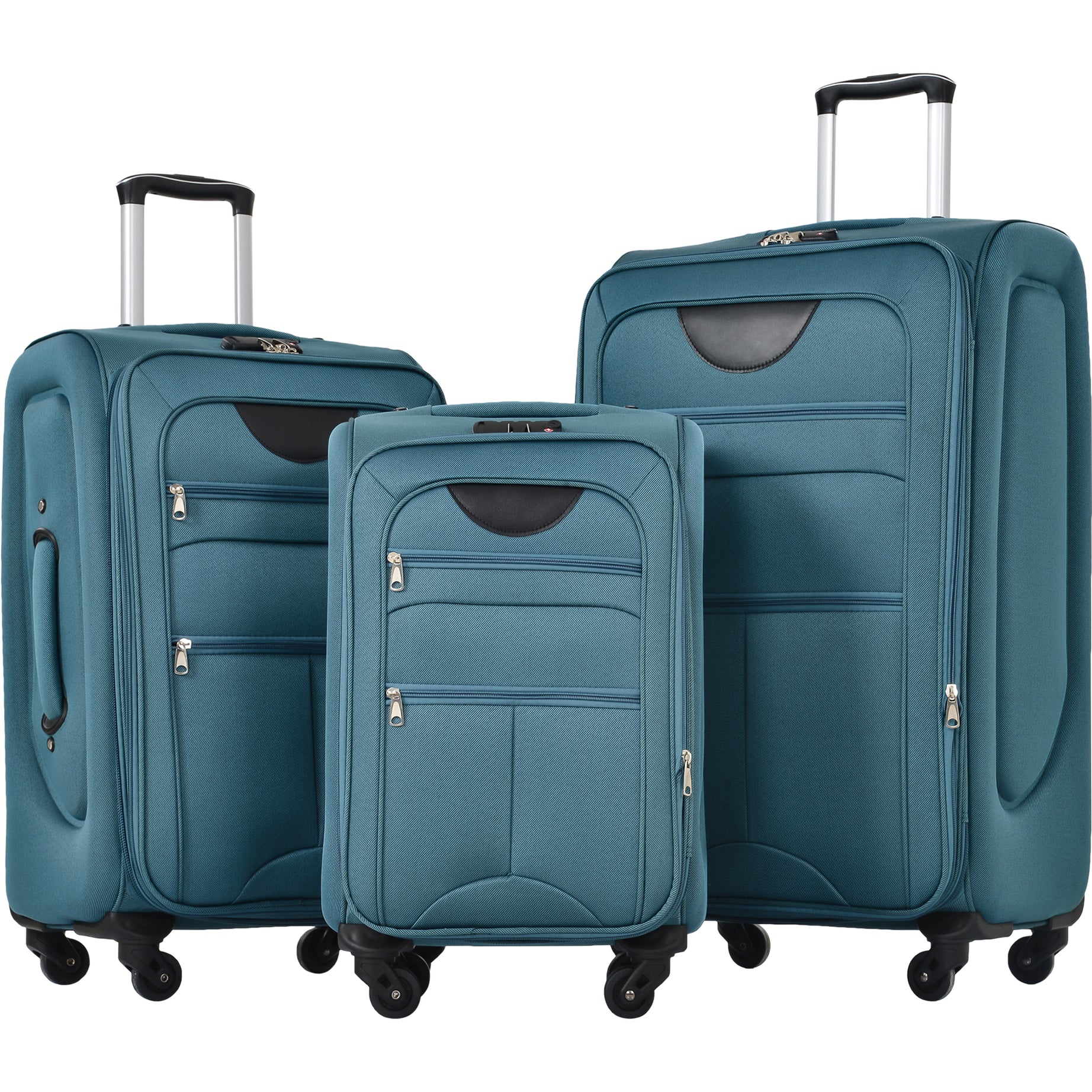 Softside Luggage Expandable 3 Piece Set Suitcase Upright Spinner Softshell Lightweight Luggage Travel Set--1