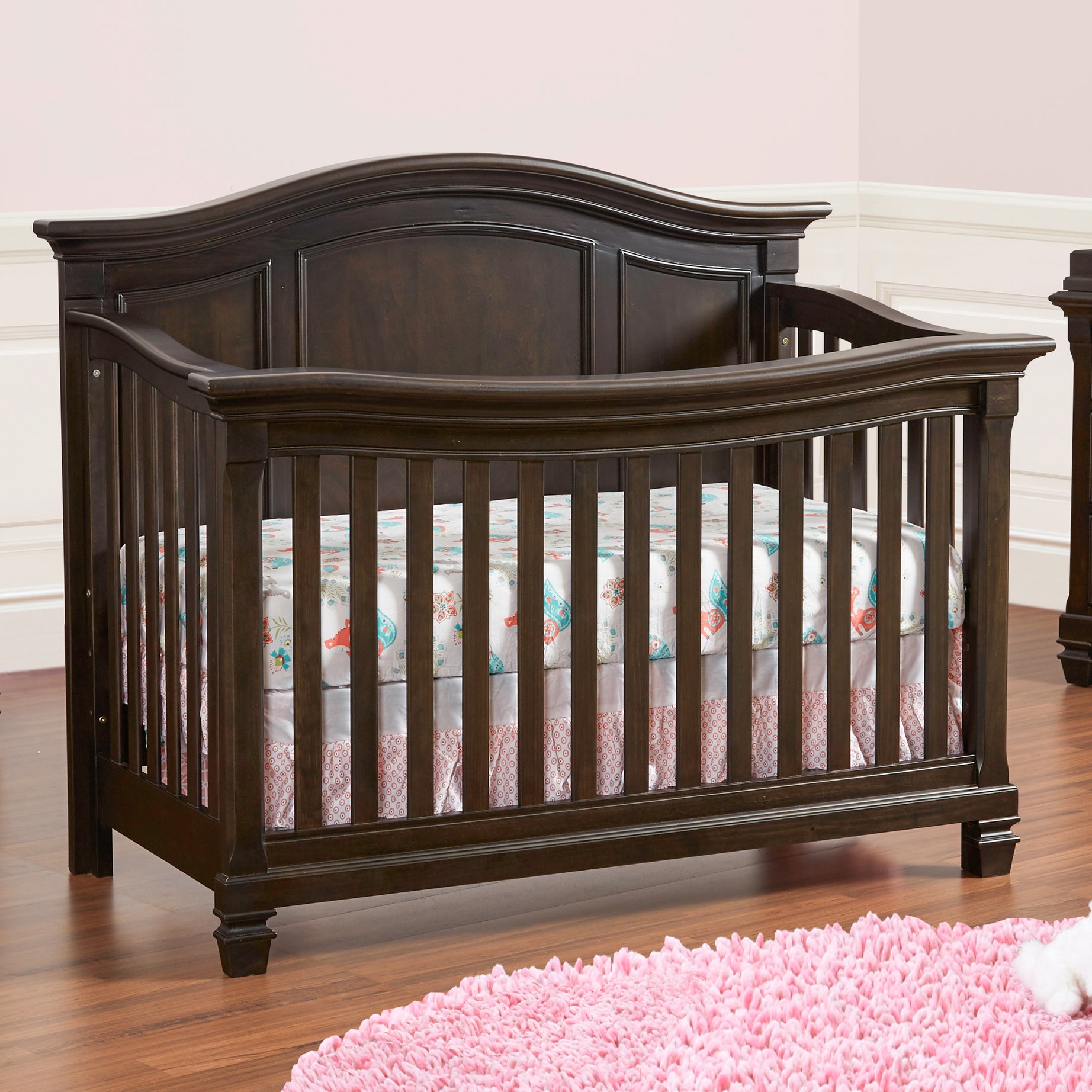 Glendale 4-in-1 Convertible Crib Charcoal Brown--1