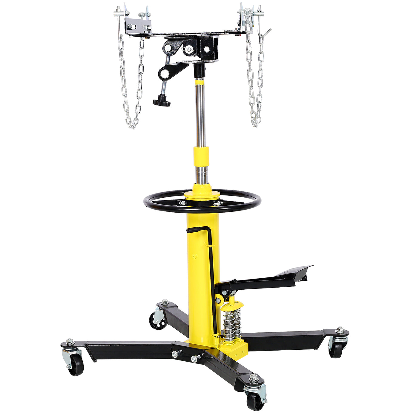 1660lbs Transmission Jacks Quick Lift Dual Spring , Hydraulic Transmission Jack 2 Stage Hydraulic w/ 360° for car lift 0.75 Ton--1