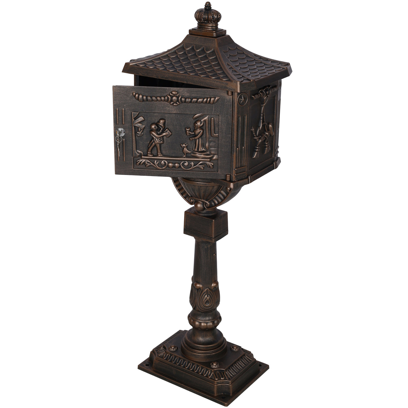 Cast Aluminum Mail Box,Postal Box , Mailbox Color Bronze--1