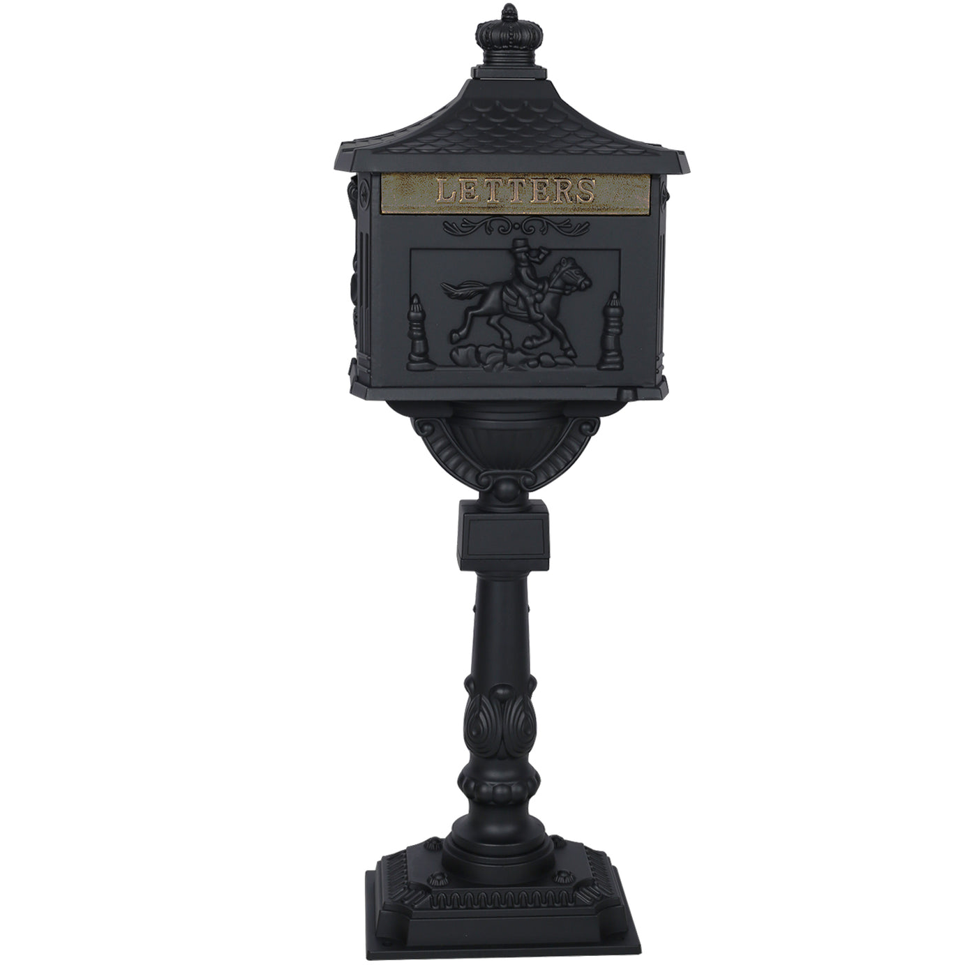 Cast Aluminum Mail Box,Postal Box , Mailbox Color Black--1