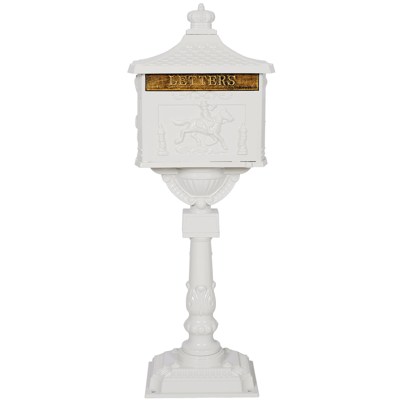 Cast Aluminum Mail Box,Postal Box , Mailbox Color White--1