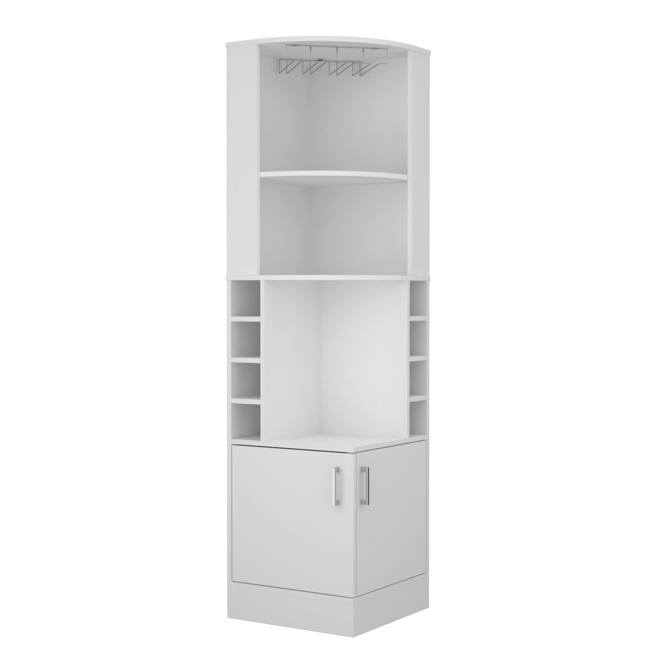 Isabelle 8-Bottle 2-Shelf Bar Cabinet White--2