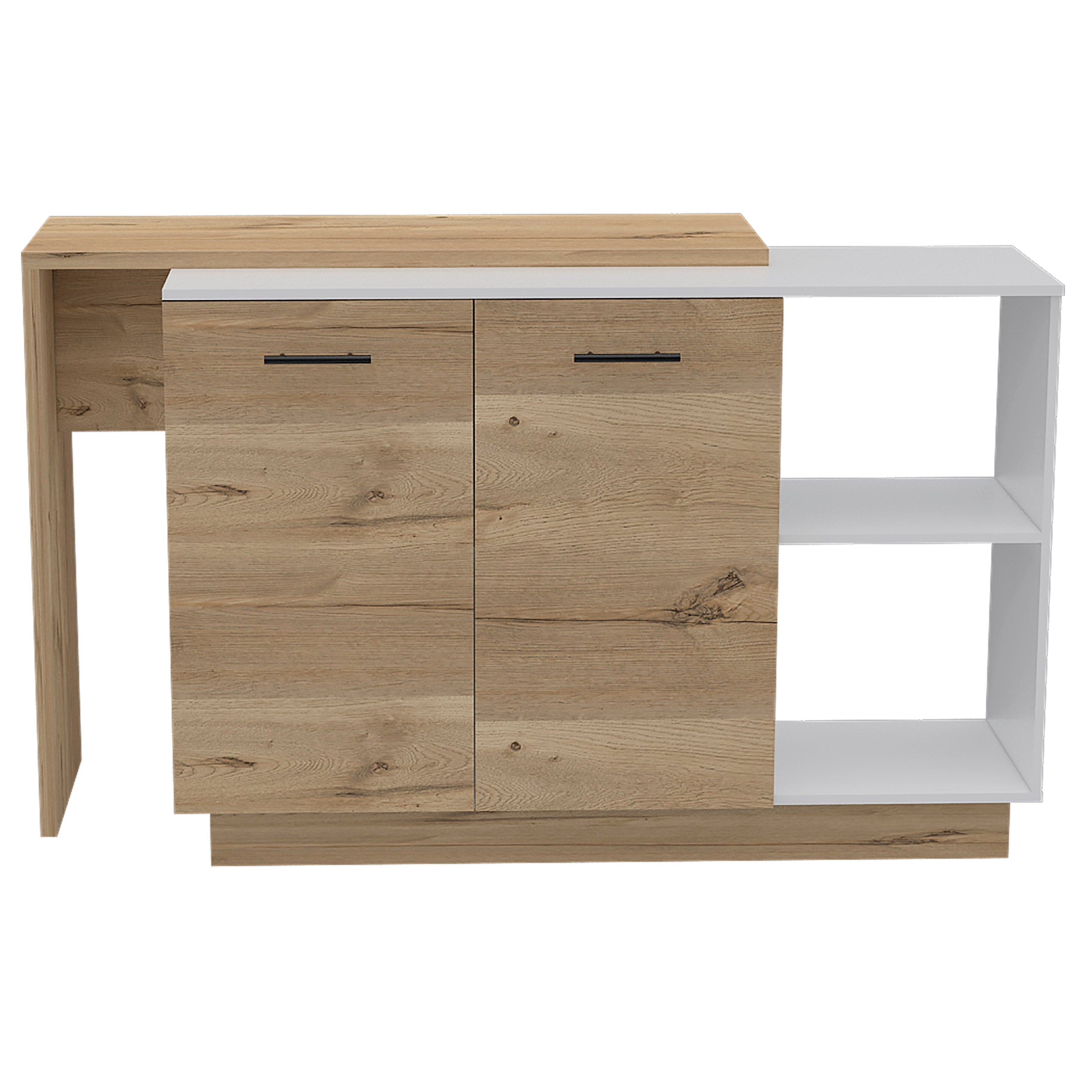 Chesterfield 2-Shelf 1-Drawer 3-Division Kitchen Island White--4