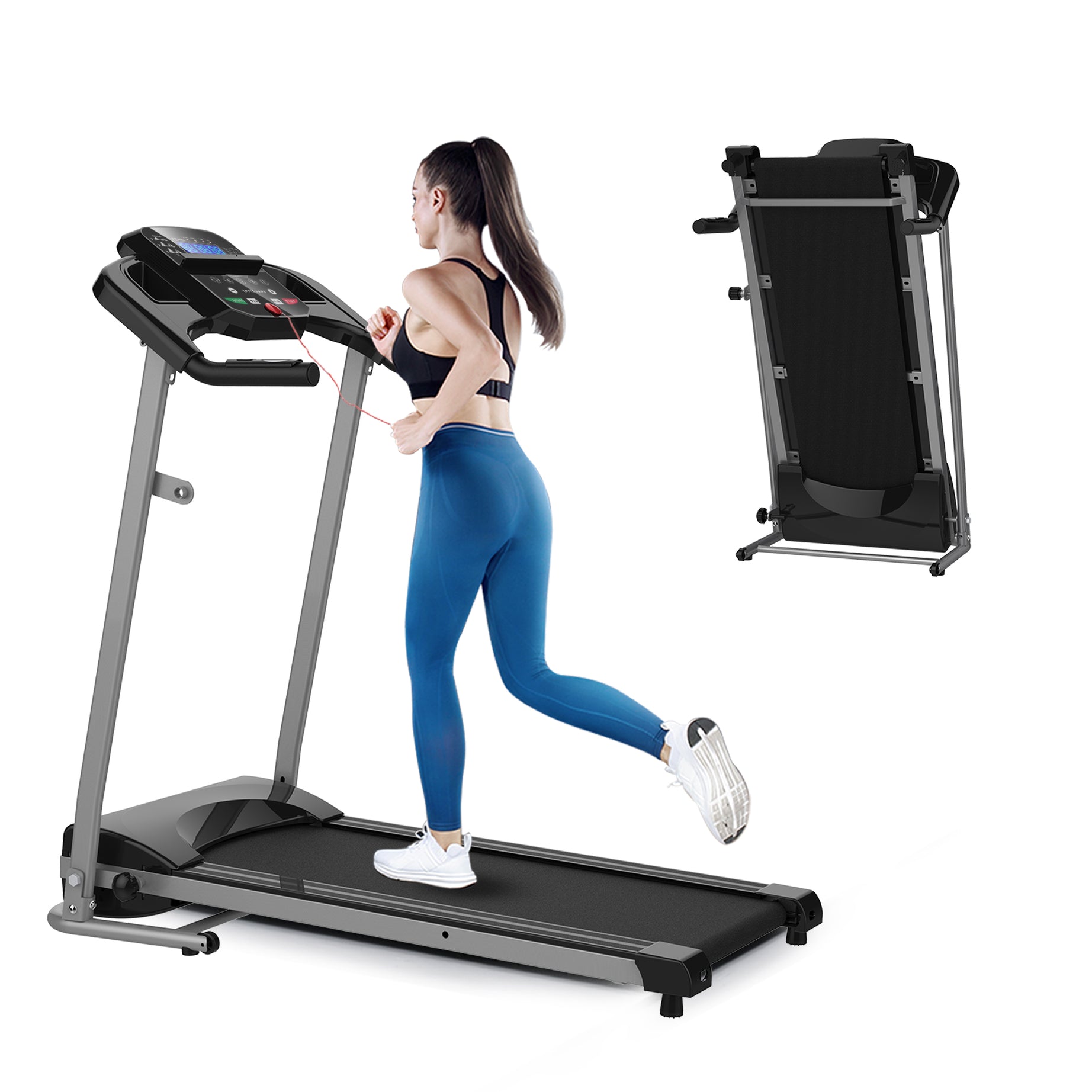 Foldable Treadmill 2.5HP Electric Folding Treadmill Running Walking Machine for Home Gym, Max 265 LBS Weight Capacity--1