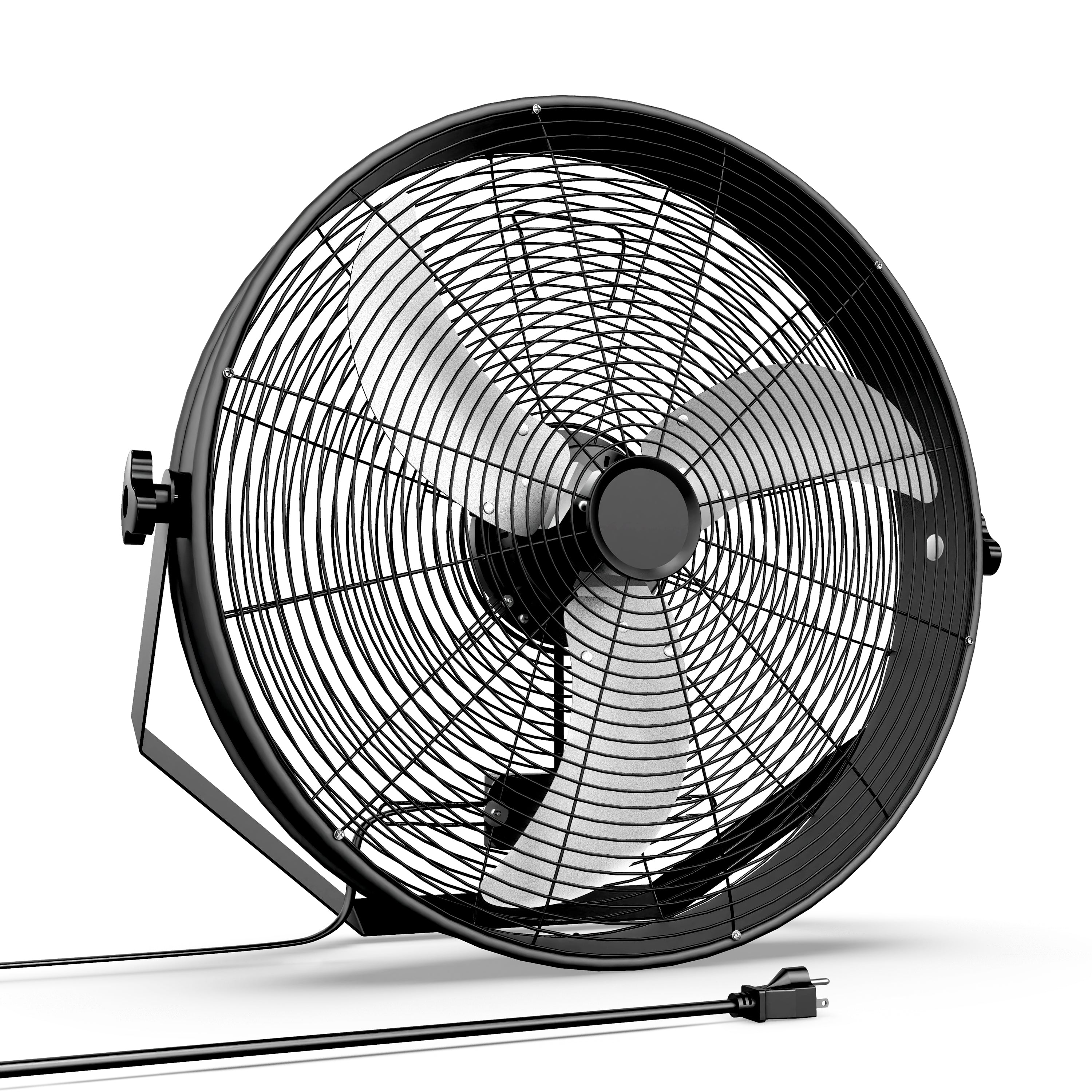 InfiniPower 18 Inch High Velocity Wall Mount Fan with Rack, 3 Speed Industrial/Commercial Metal Ventilation Fan--1